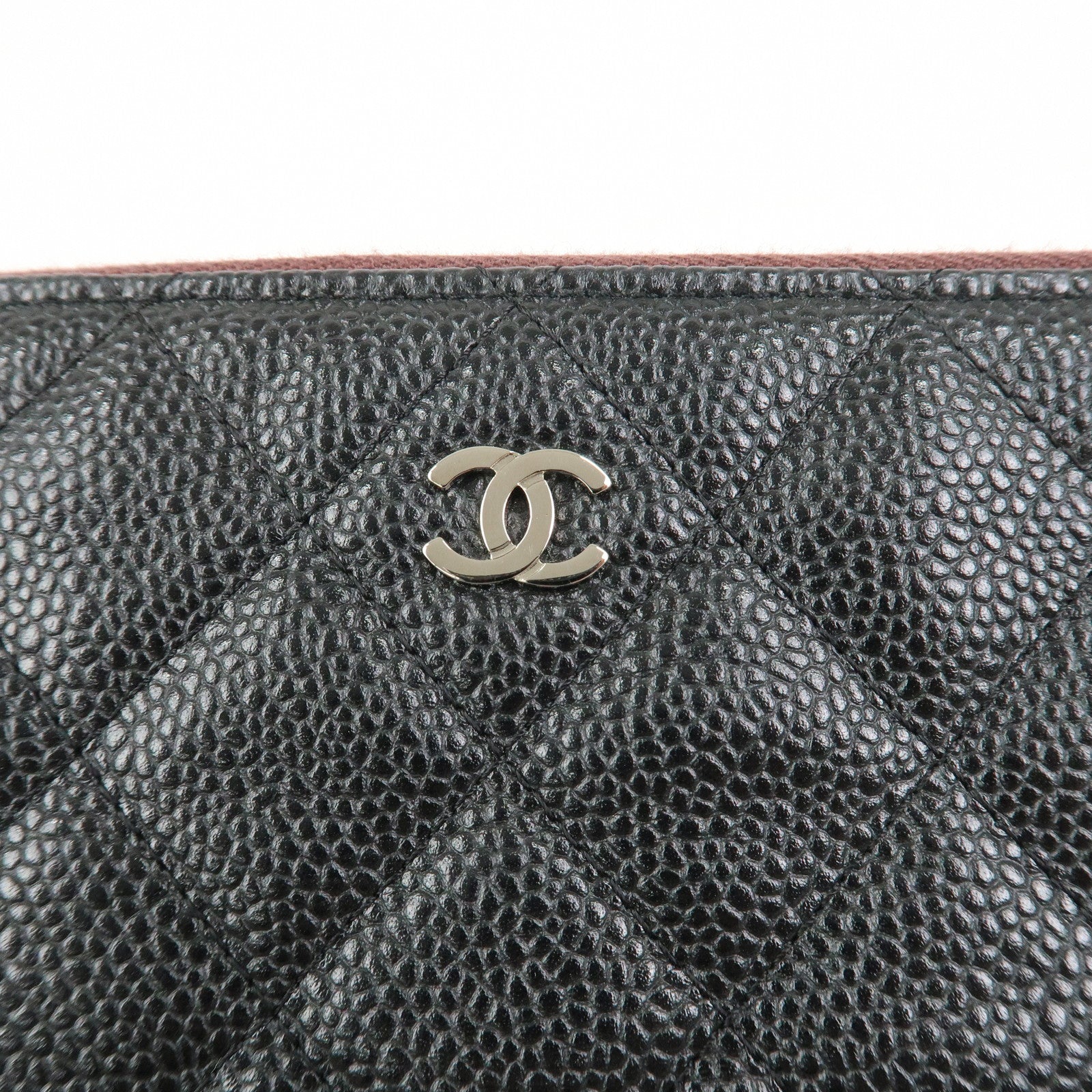 CHANEL COCO Mark Caviarskin Matelasse Clutch Bag Black A82388