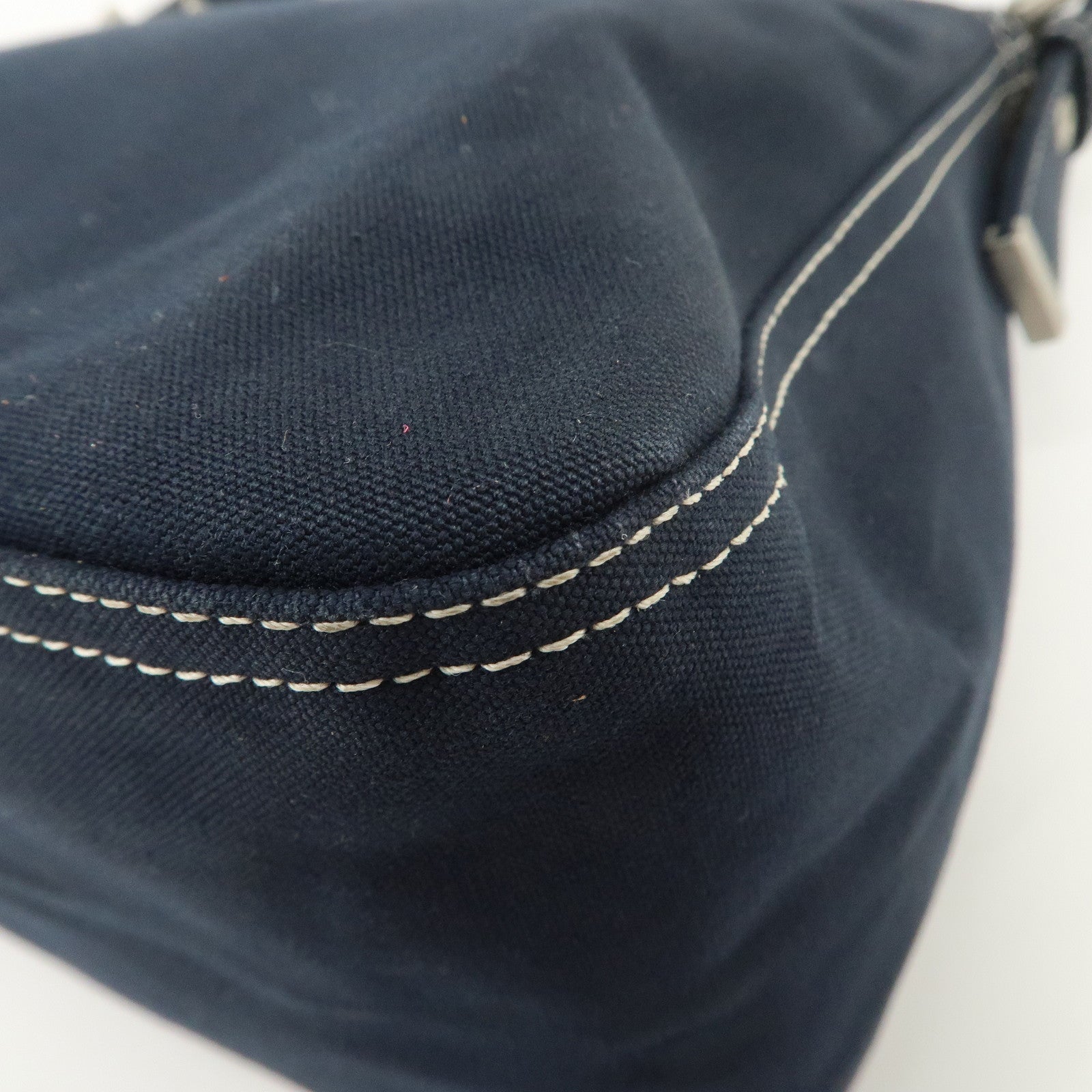 FENDI Mamma Baguette Canvas Shoulder Bag Dark Navy 26325