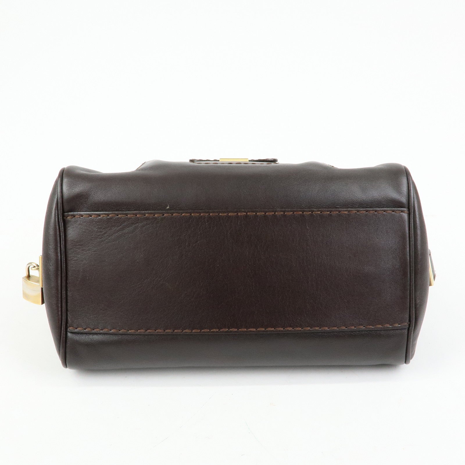 TOD'S Logo Leather Shoulder Bag Hand Bag Brown