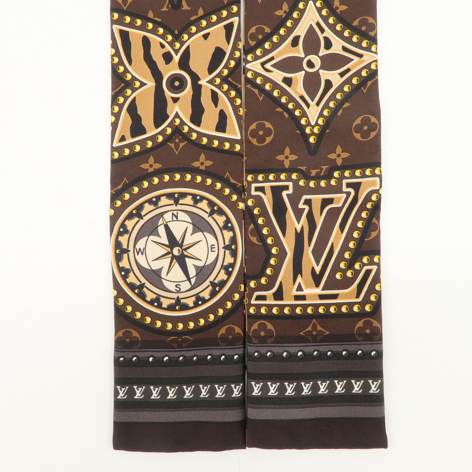 Louis Vuitton Monogram LV World Bandeau Silk 100% Scarf M70853