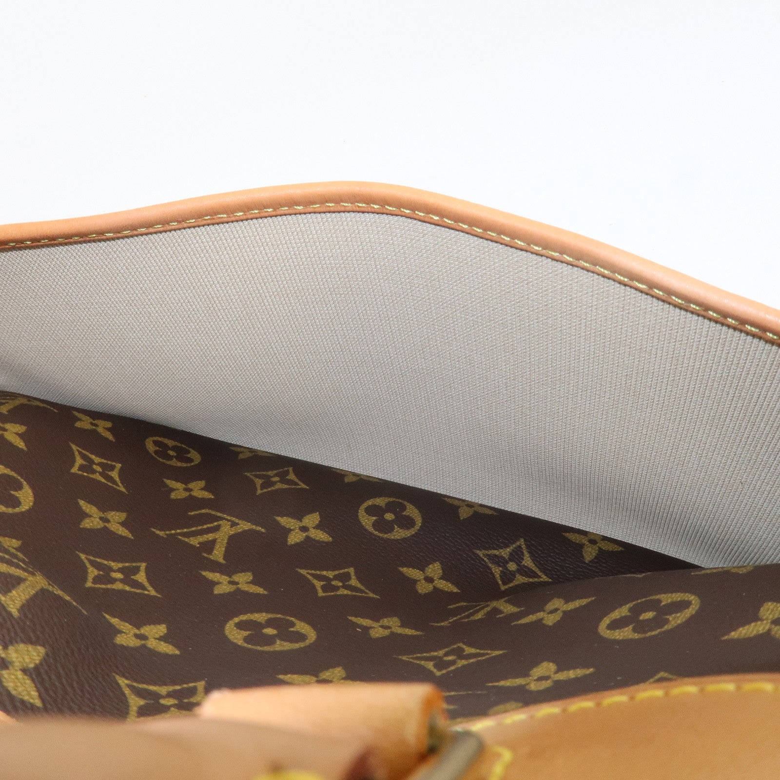 Louis Vuitton Monogram Deauville Hand Bag Brown M47270 Used