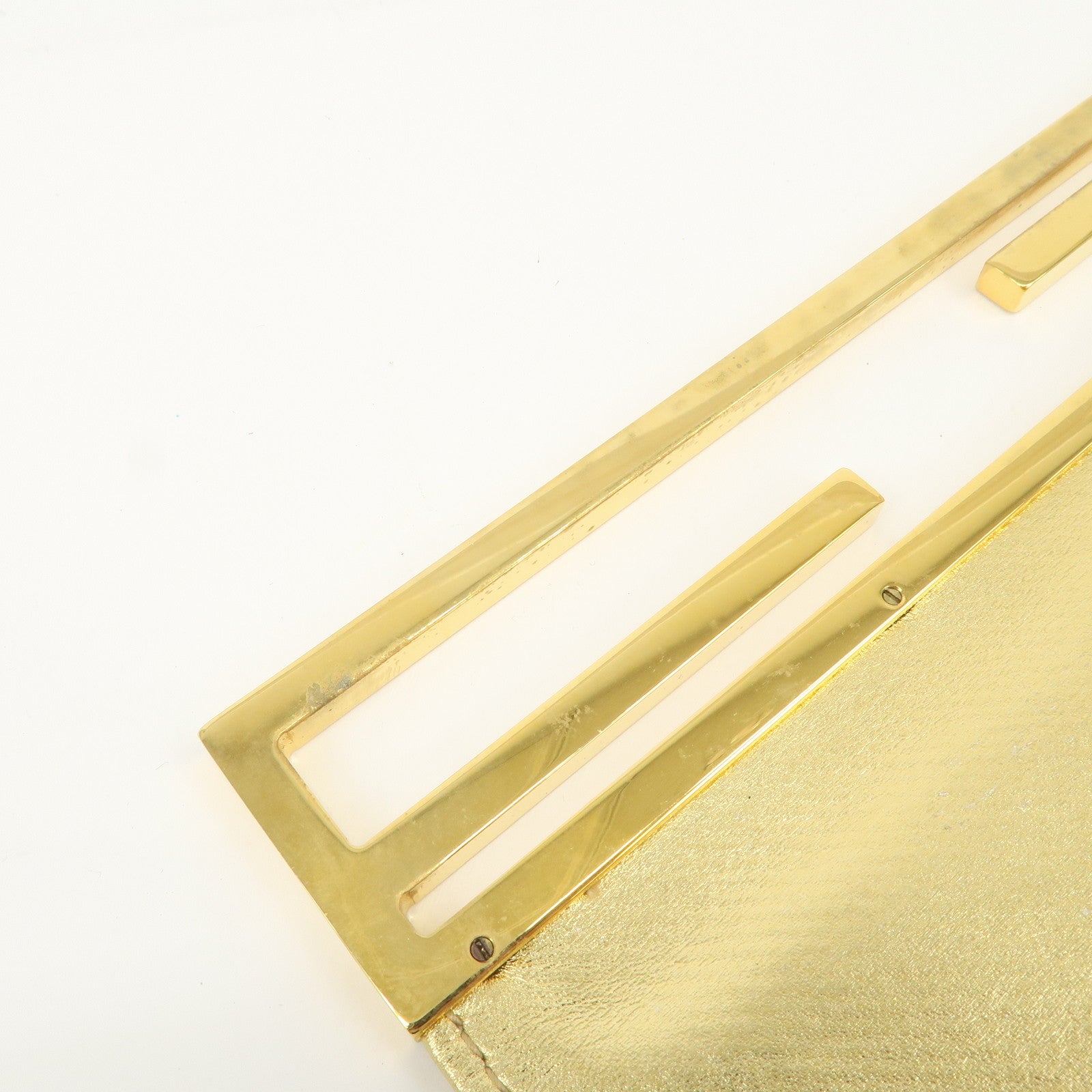 FENDI Leather Sequin Shoulder Bag Crossbody Bag Gold Red Purple