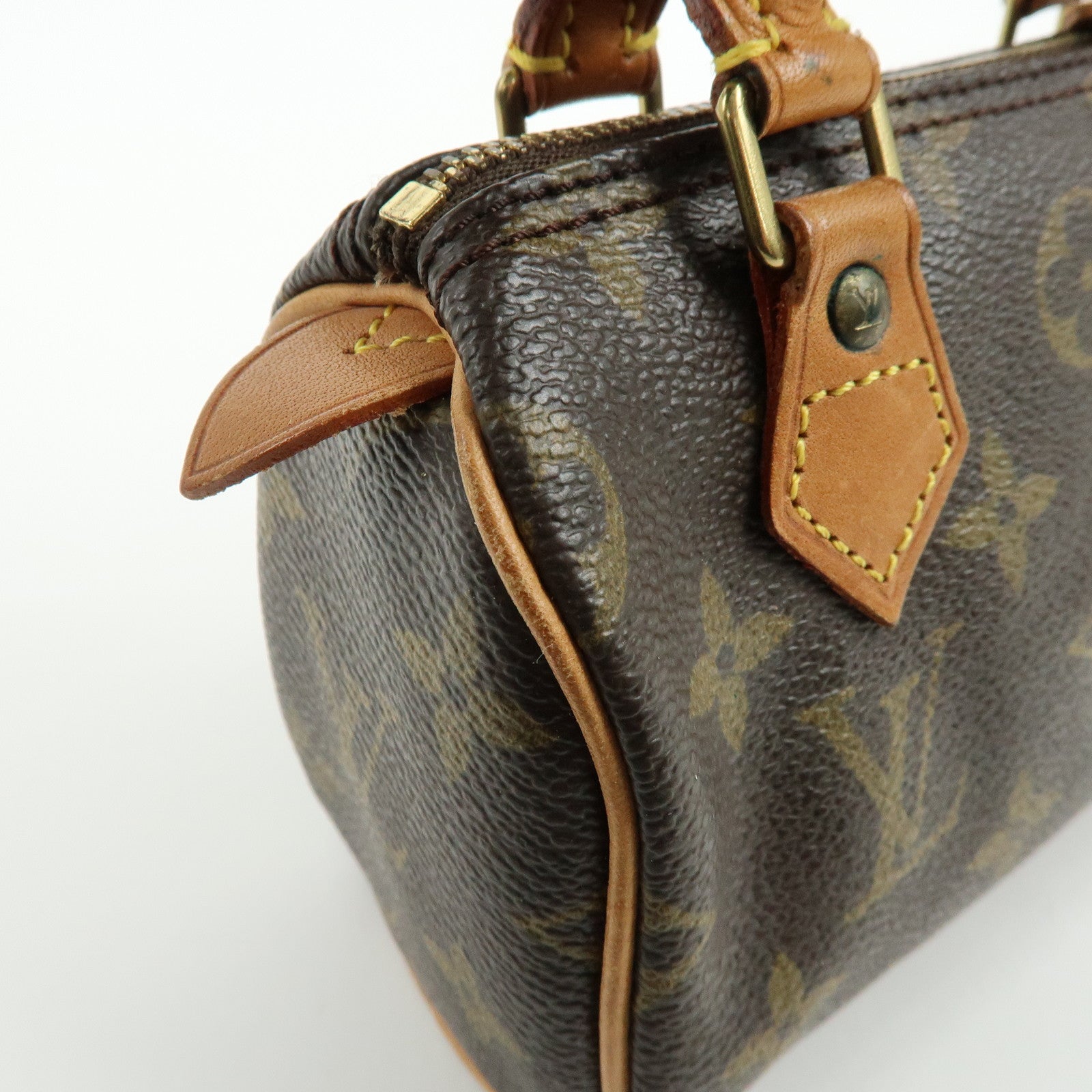 Louis Vuitton Monogram Mini Speedy Hand Bag & Strap Brown M41534