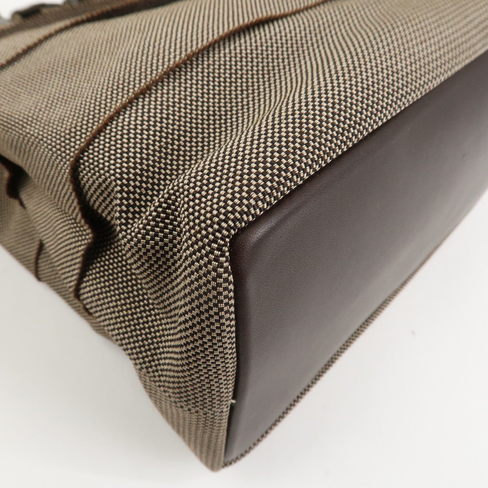 Ferragamo Canvas 2Way Bag Hand Bag Shoulder Bag Brown