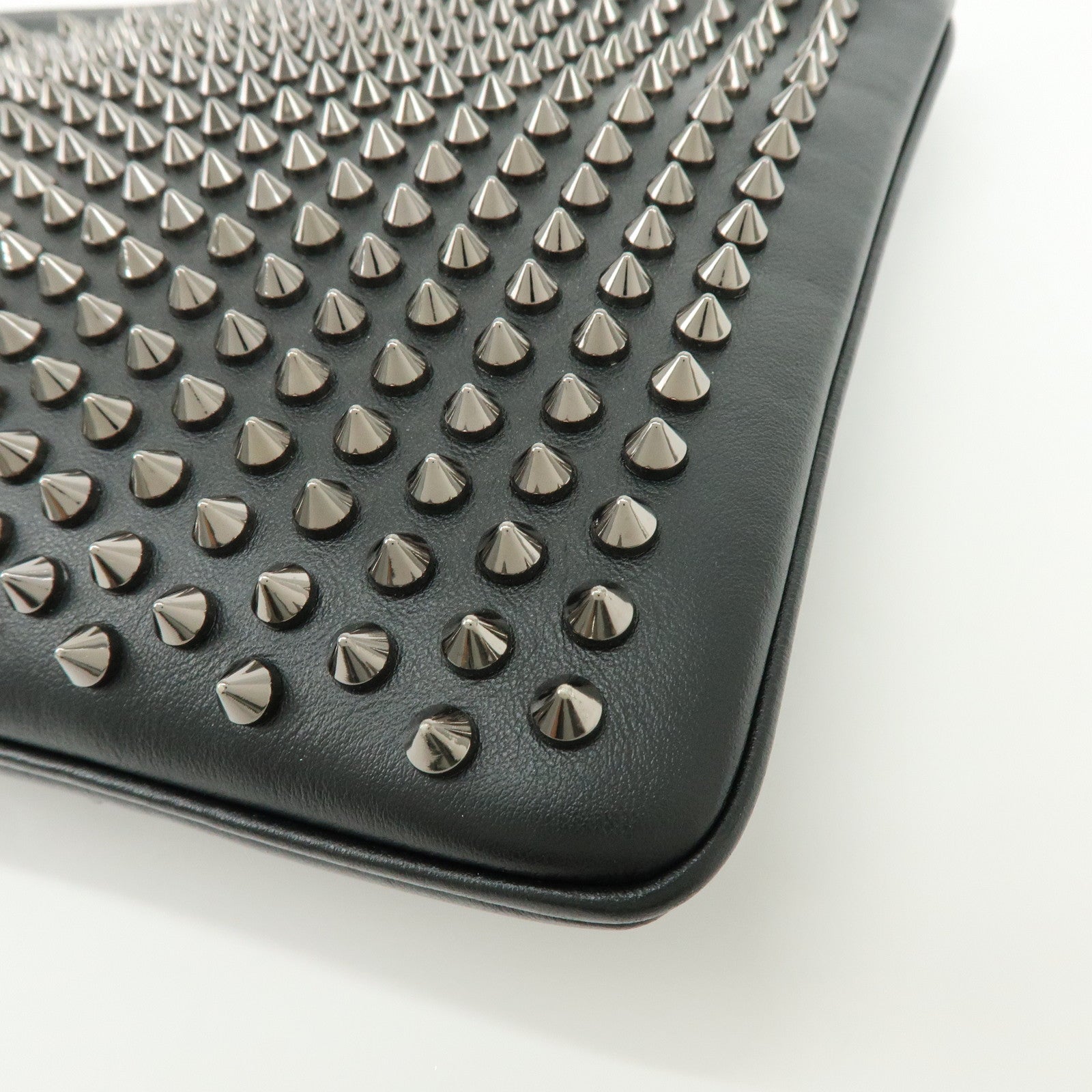 Christian Louboutin Leather 2Way Bag Chain Shoulder Bag Black Red