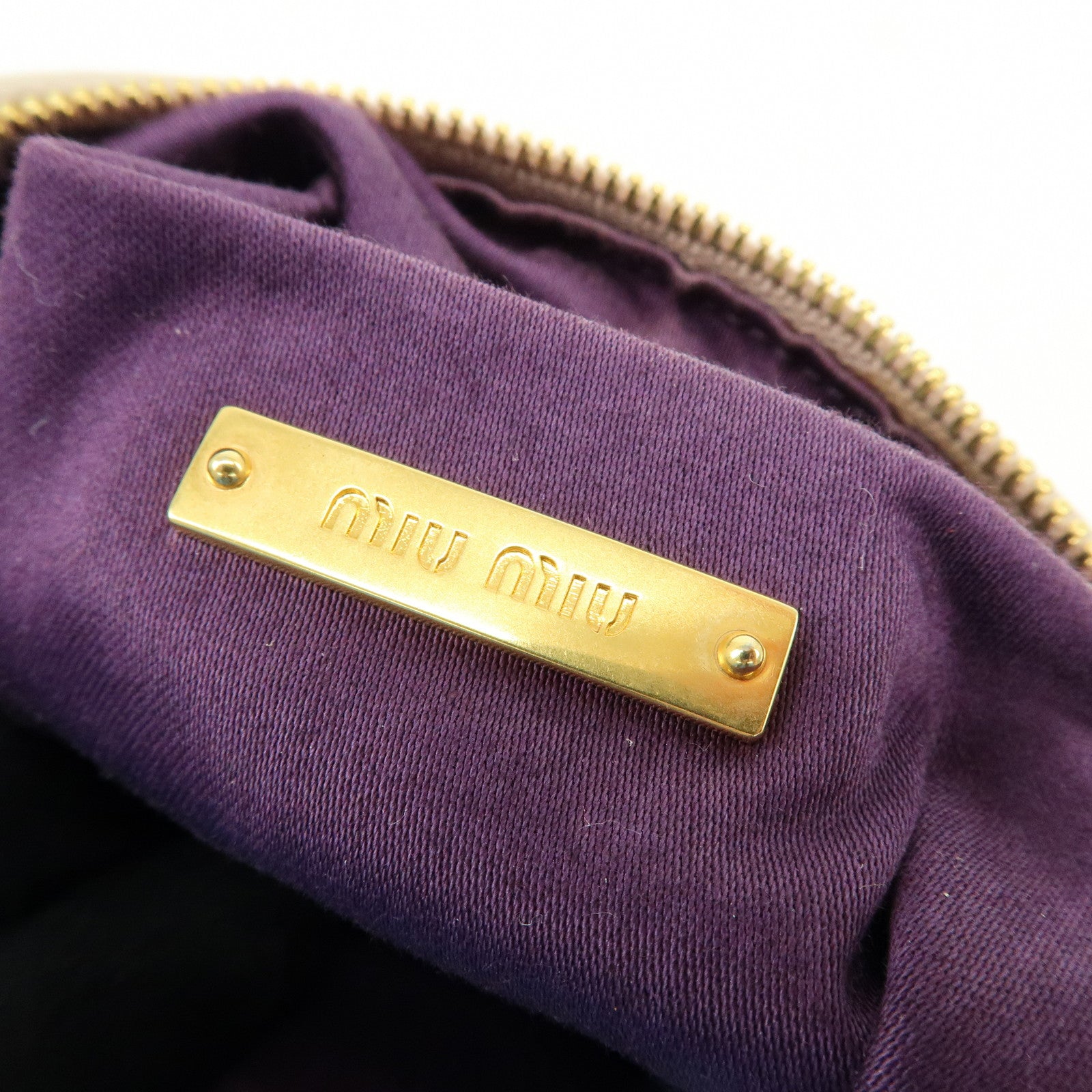 MIU MIU Matelasse Shoulder Bag Hand Bag Pink Beige 5N1521