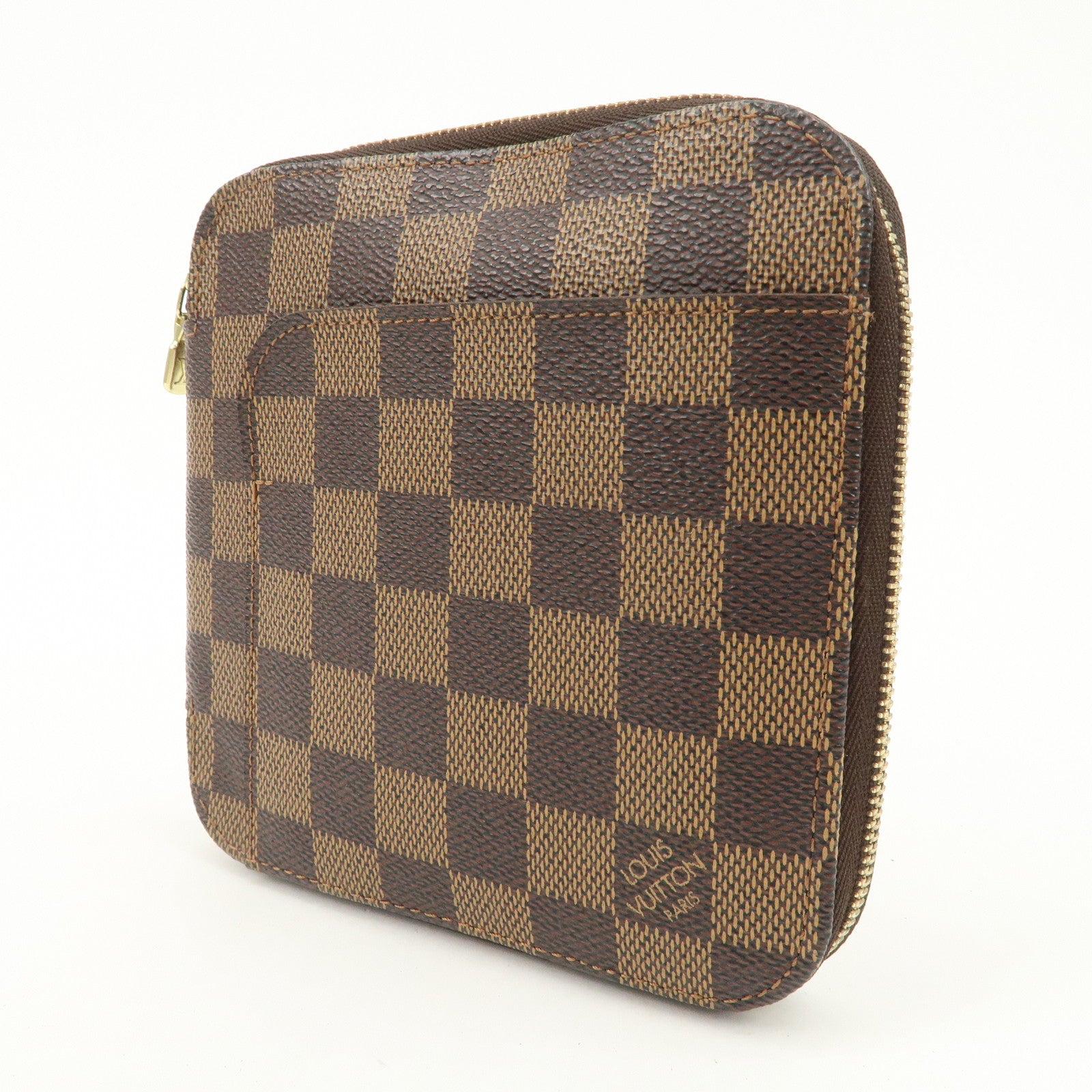 Louis Vuitton Damier Canvas Olaf Organizer Wallet Brown N61723 Used