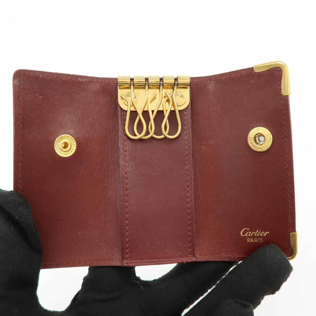 Cartier Must de Cartier Set of 3 Calf Skin Wallet 4 Ring Key Case