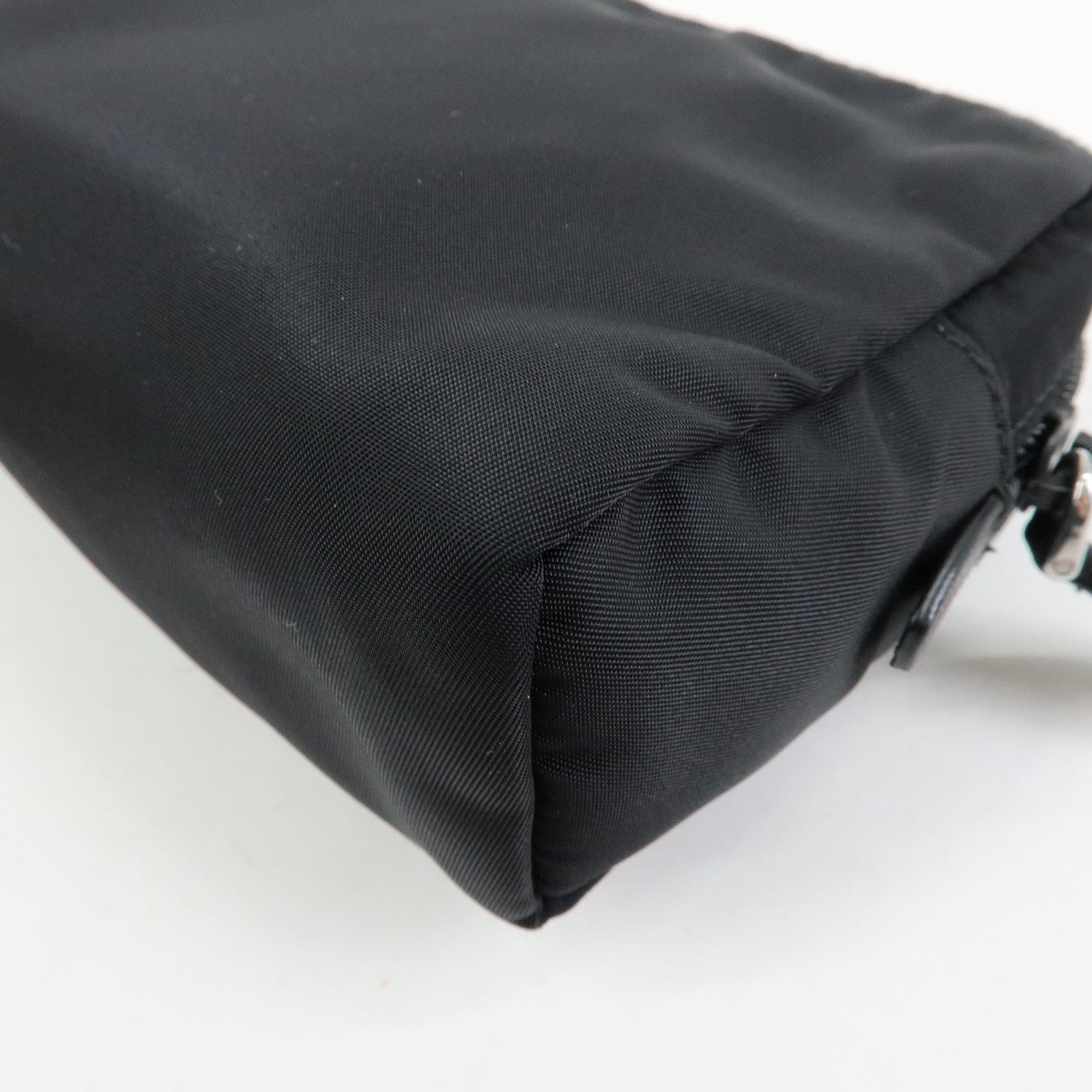 PRADA Triangle Logo Re-Nylon Saffiano Leather Cosmetic Pouch 1NE693