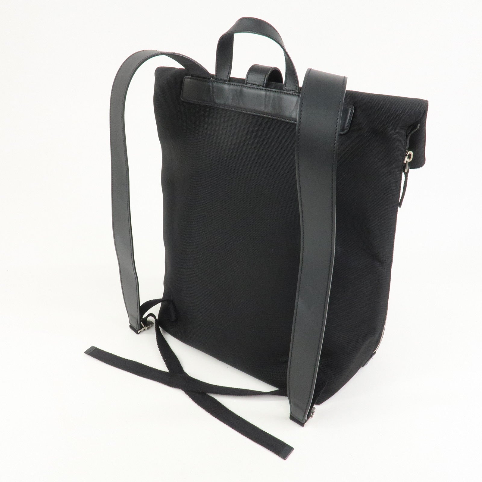 GUCCI Sherry Canvas Leather Backpack Rucksack Black 619749