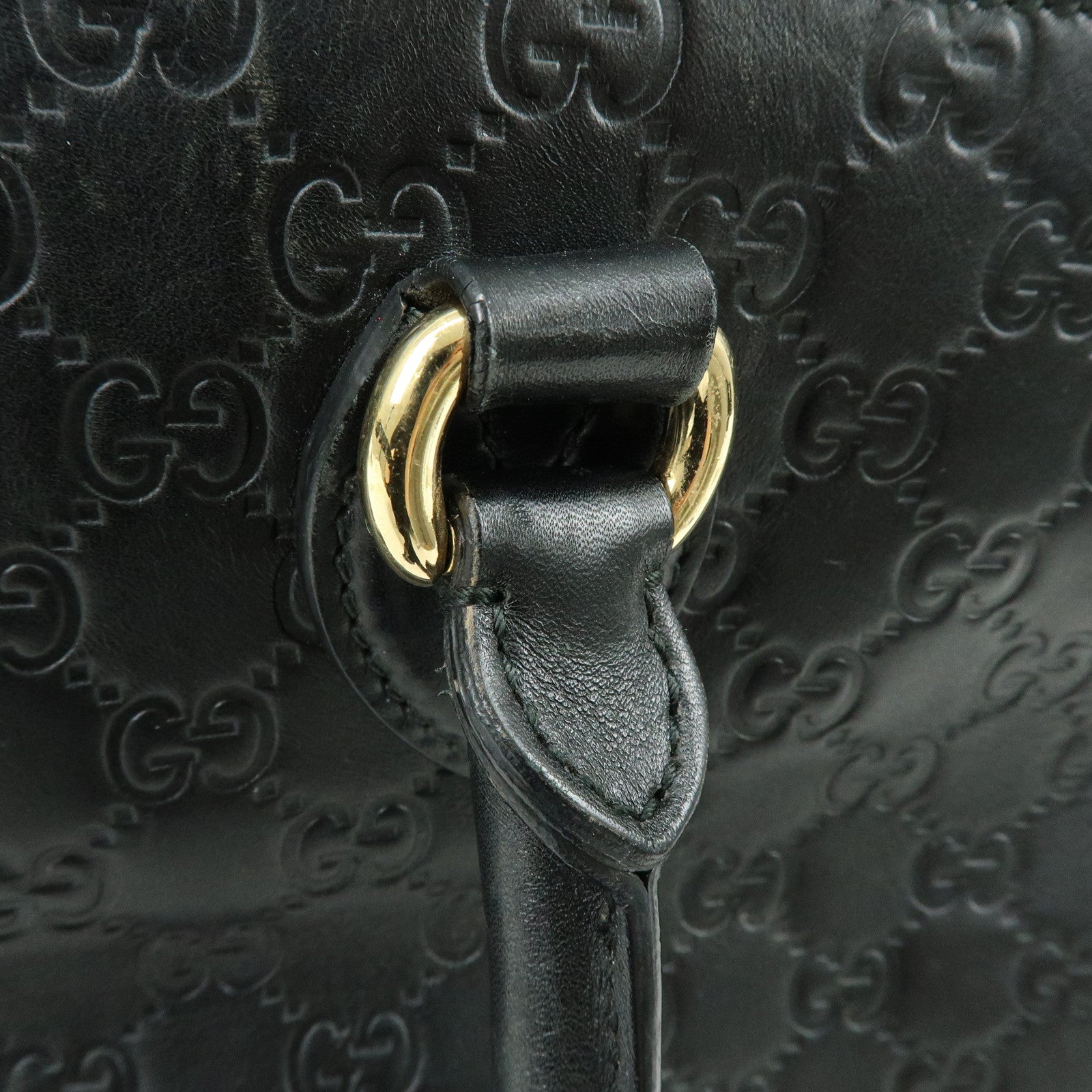 GUCCI Guccissima Leather 2Way Bag Hand Shoulder Bag Black 453704