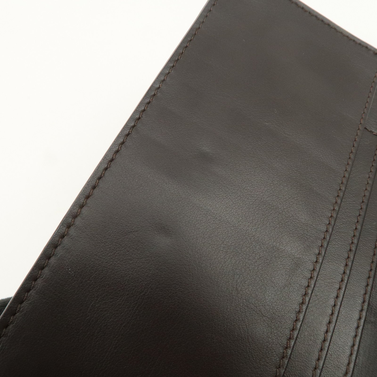 CELINE Macadam Canvas Leather Flap Long Wallet Brown