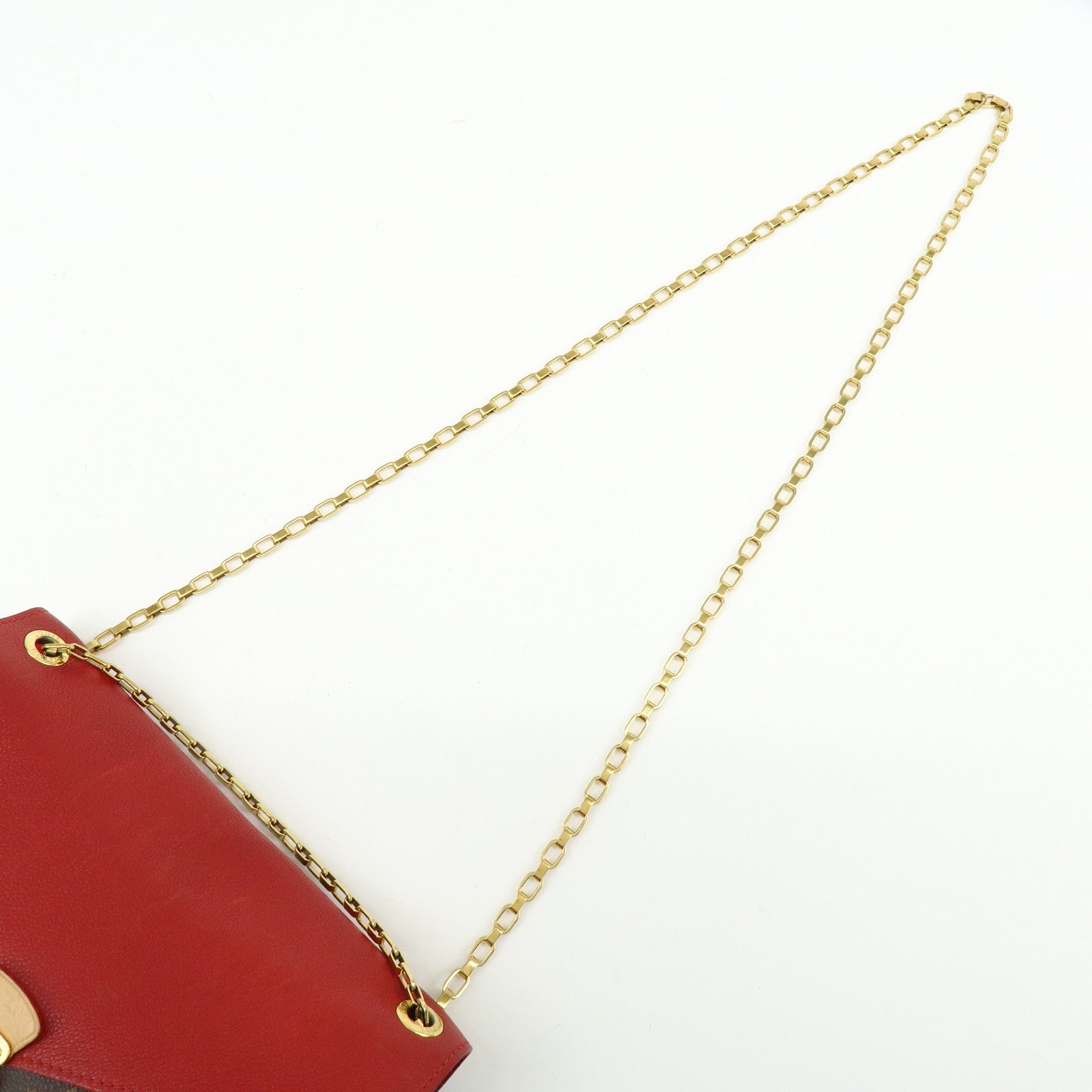 Louis Vuitton Monogram Pallas Chain Hand Bag Brown Red M41201