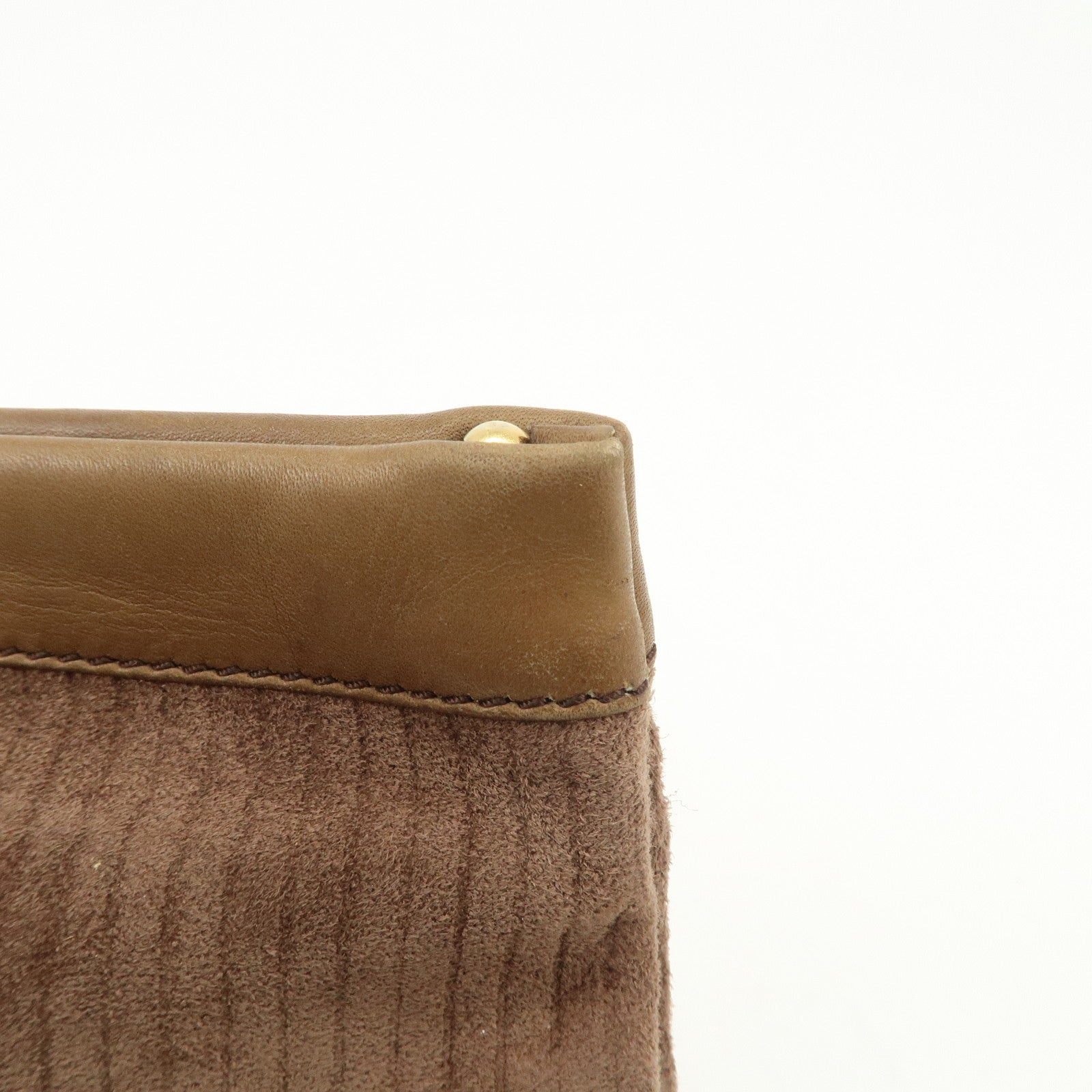 LOEWE Anagram Logo Suede Leather Clutch Bag Pouch Brown