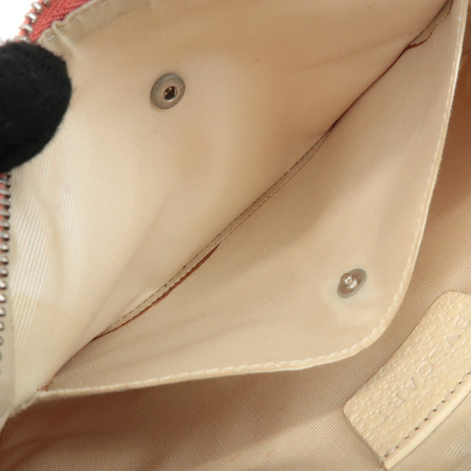 BVLGARI Logo Mania Leather Canvas Shoulder Bag Hand Bag Pink Used