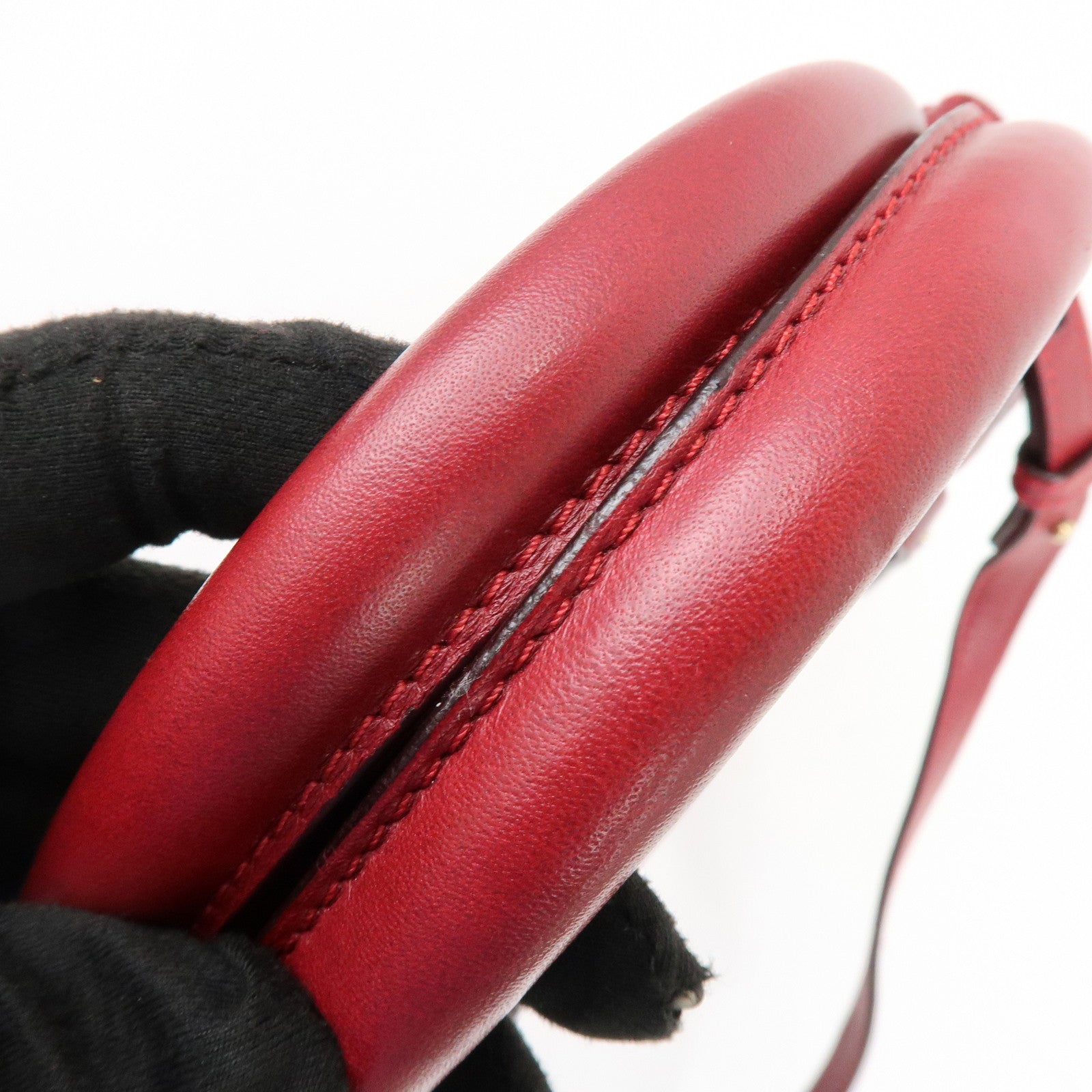 Chloe Victoria Leather 2Way Bag Shoulder Bag Hand Bag Red