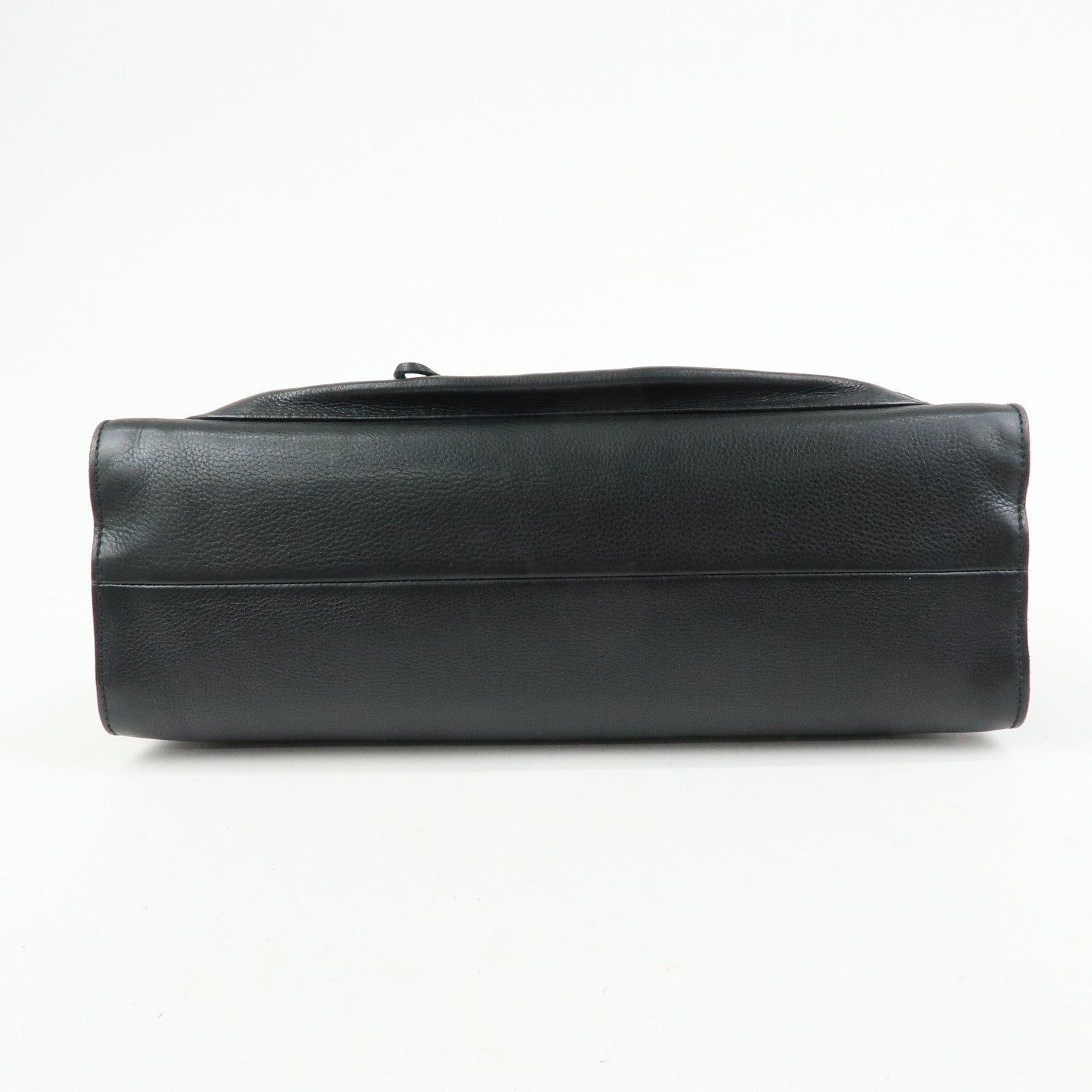 GUCCI Bamboo Leather Tote Bag Hand Bag Black 109138