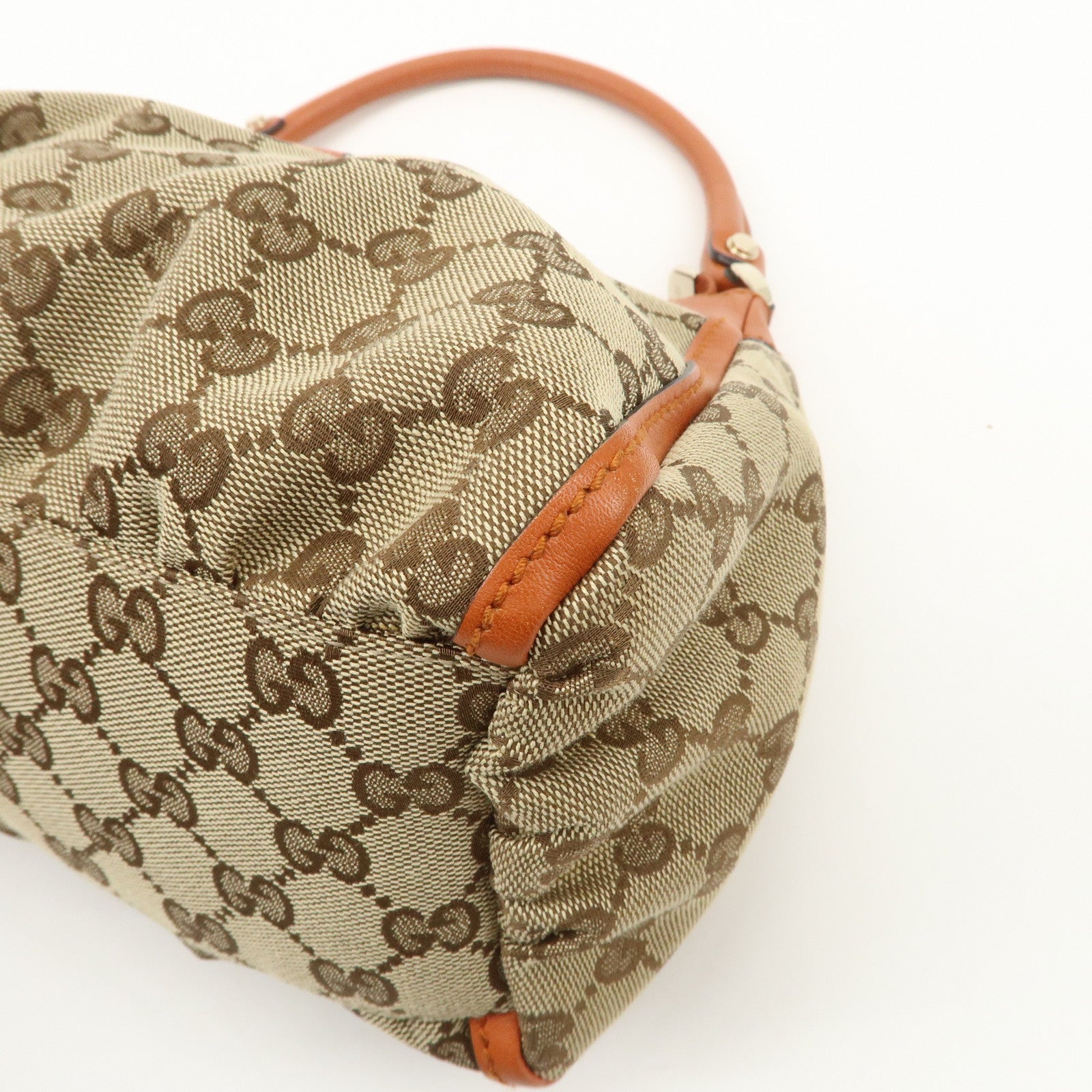 GUCCI Abbey GG Canvas Leather Shoulder Bag Hand Bag Beige 190525