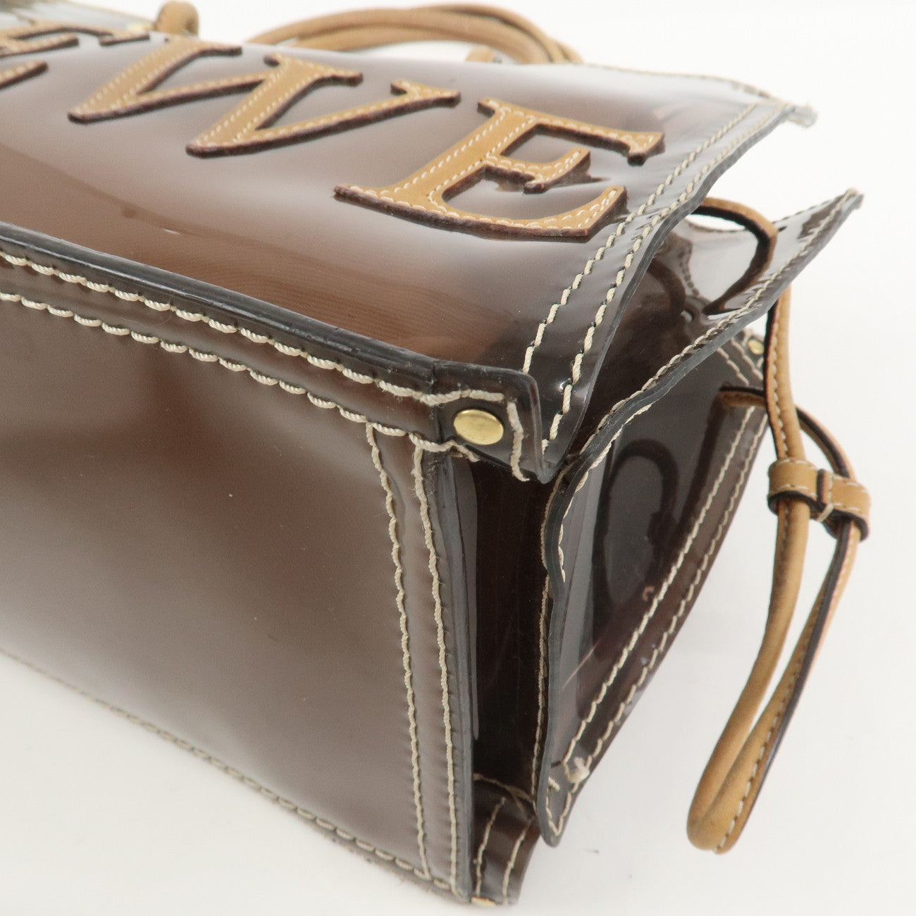 LOEWE Anagram PVC Leather Tote Bag Shoulder Bag Brown