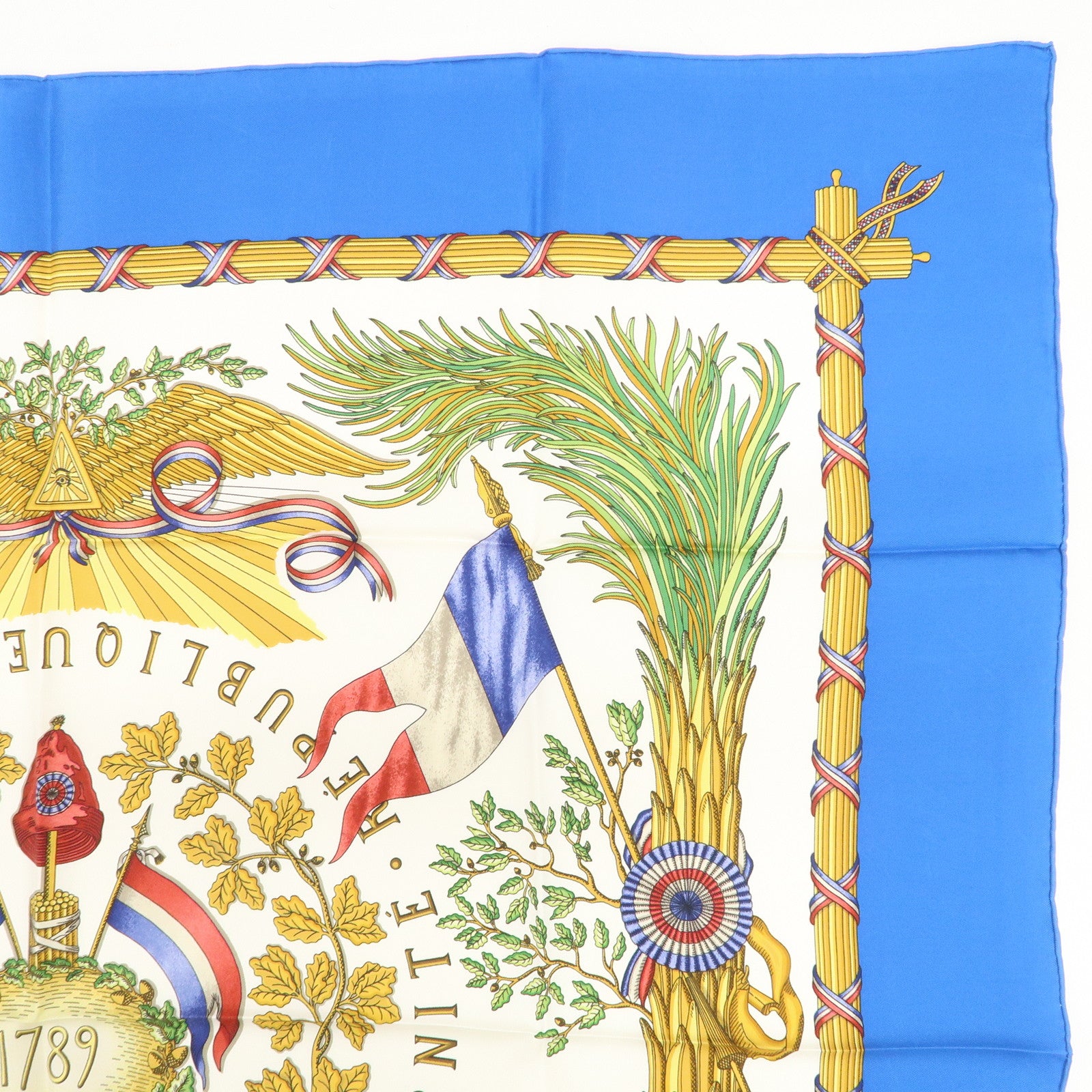 HERMES Carre 90 LIBERTE EGALITE FRATERNITE Silk 100% Scarf