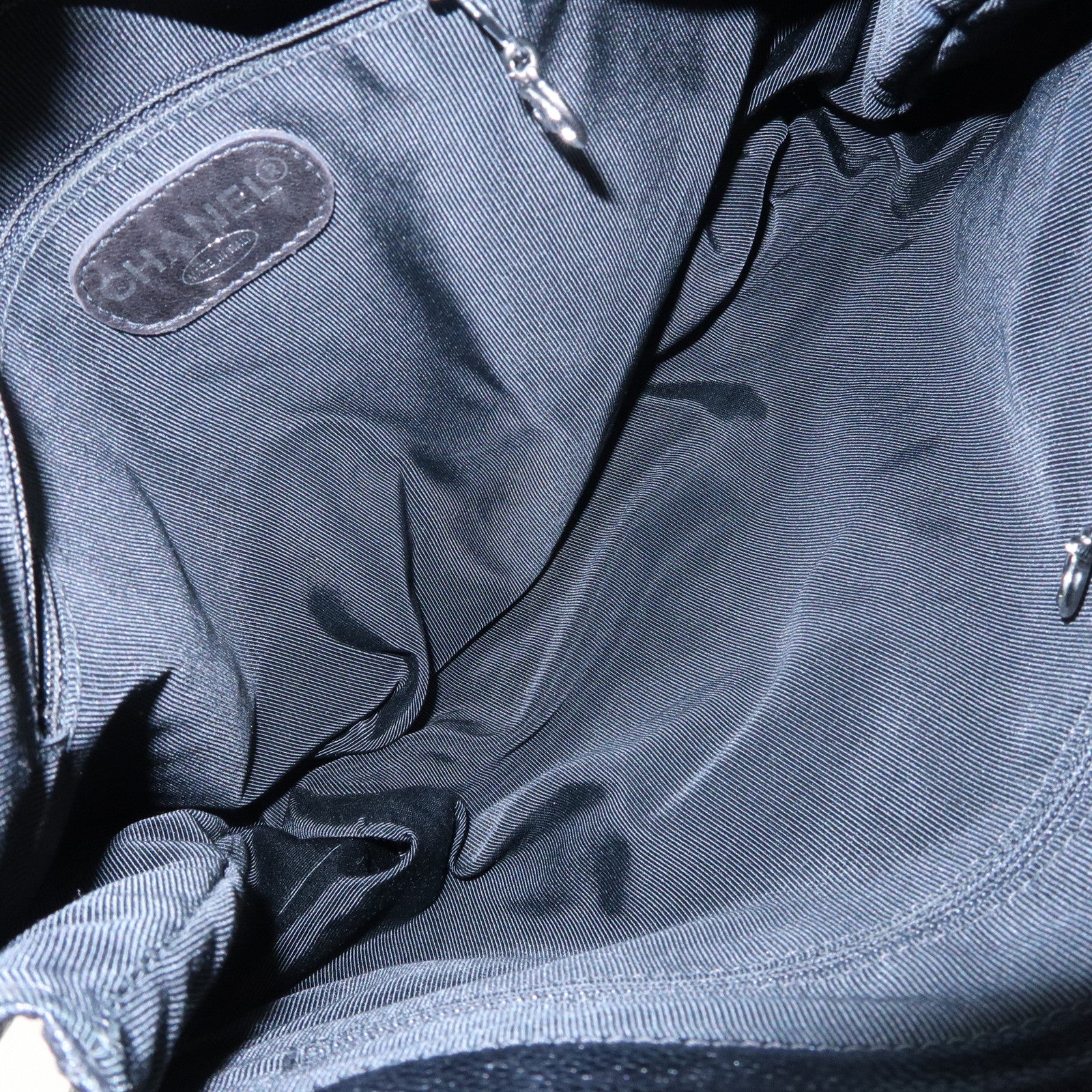 CHANEL Caviarskin Tote Bag Hand Bag Shoulder Bag Black Used