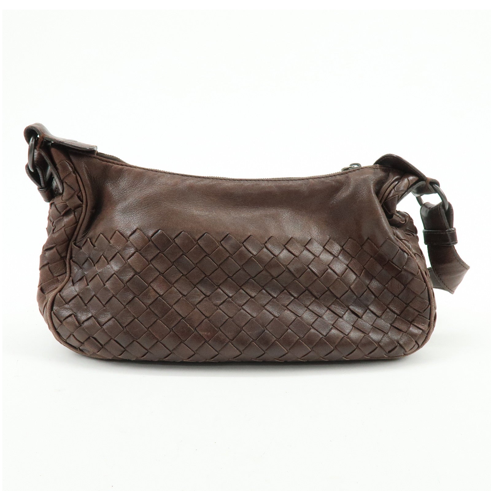 BOTTEGA VENETA Intrecciato Leather Shoulder Crossbody Bag Brown