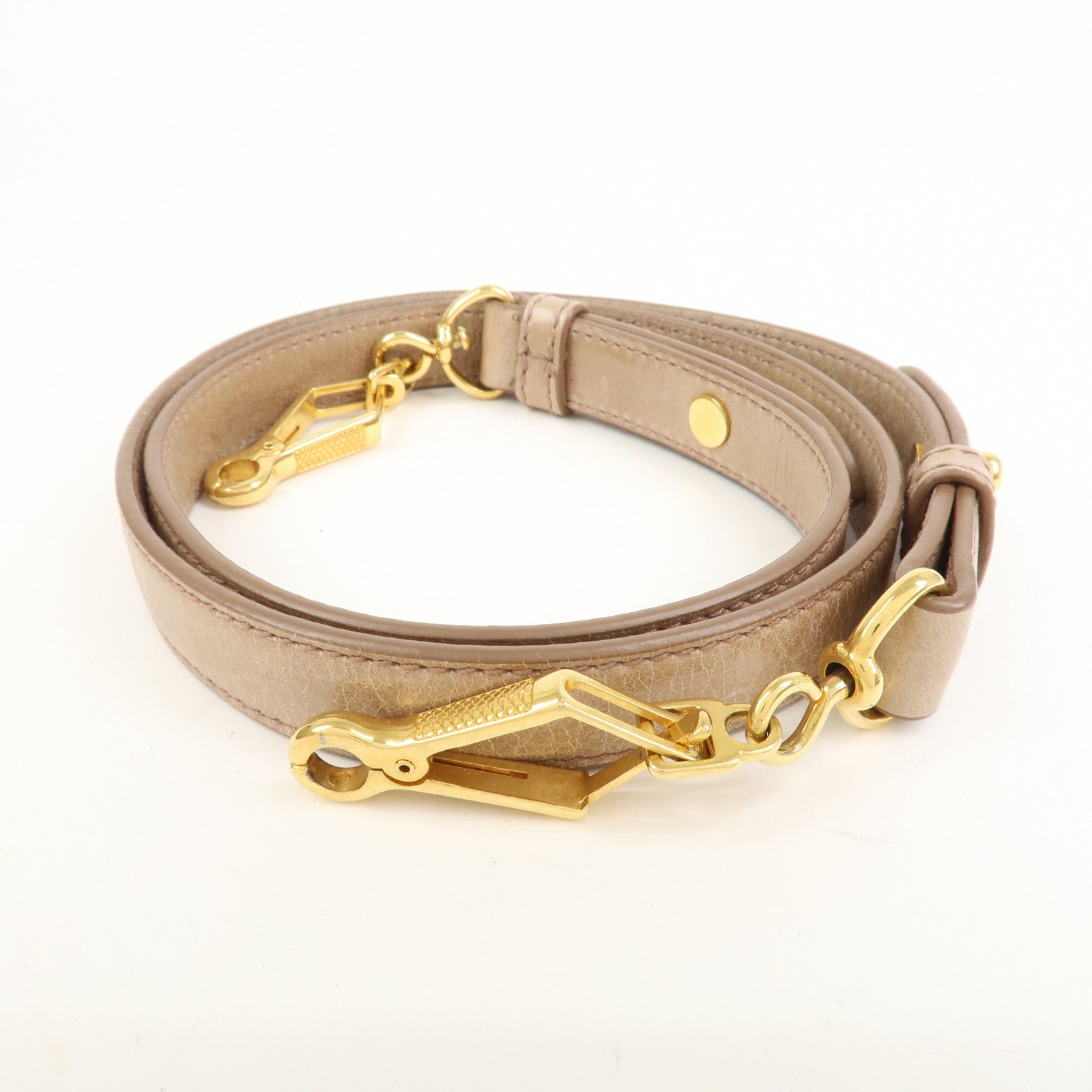 MIU MIU Ribbon Leather 2Way Bag Shoulder Bag Hand Bag Brown RT0365