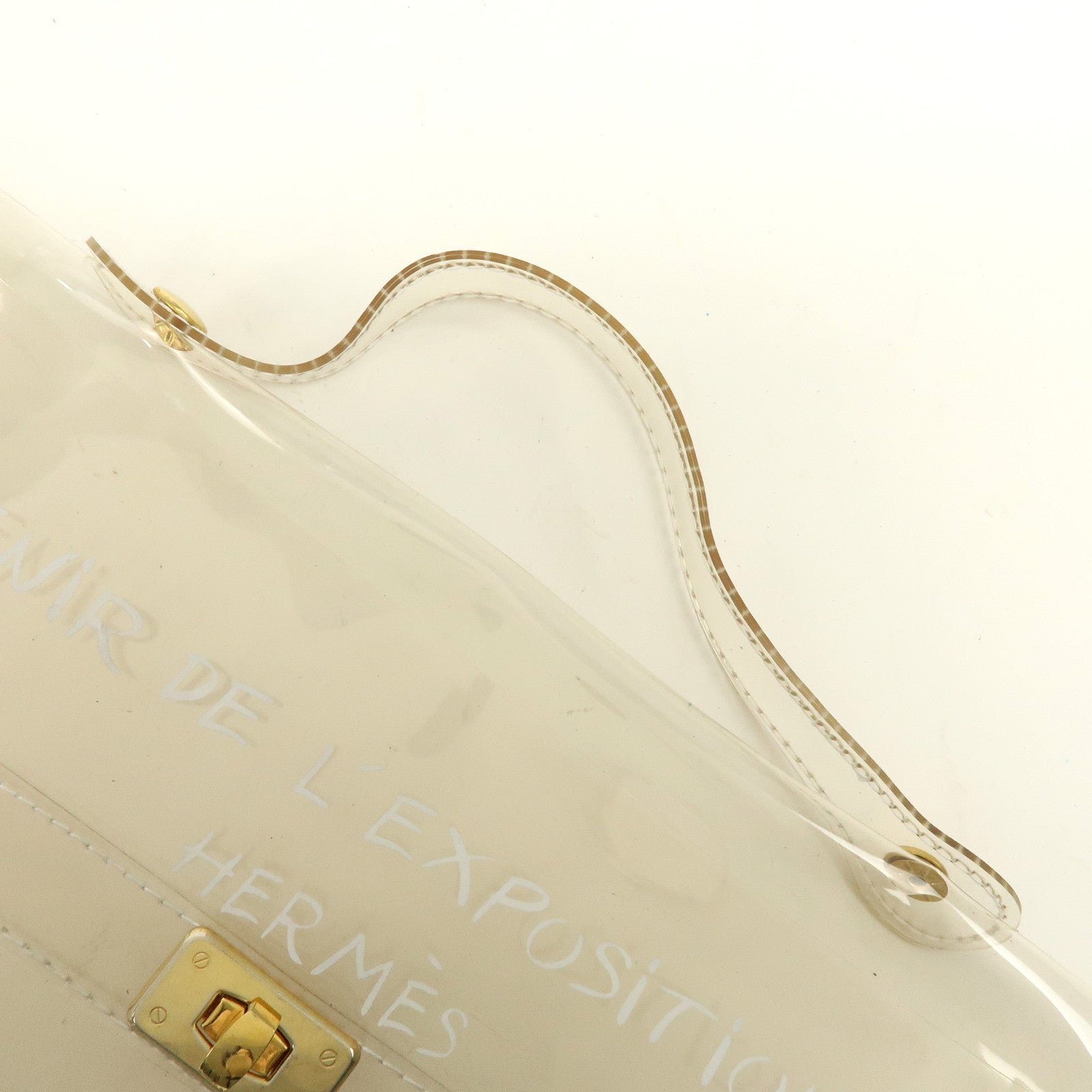 HERMES Vinyl Kelly Hand Bag Clear