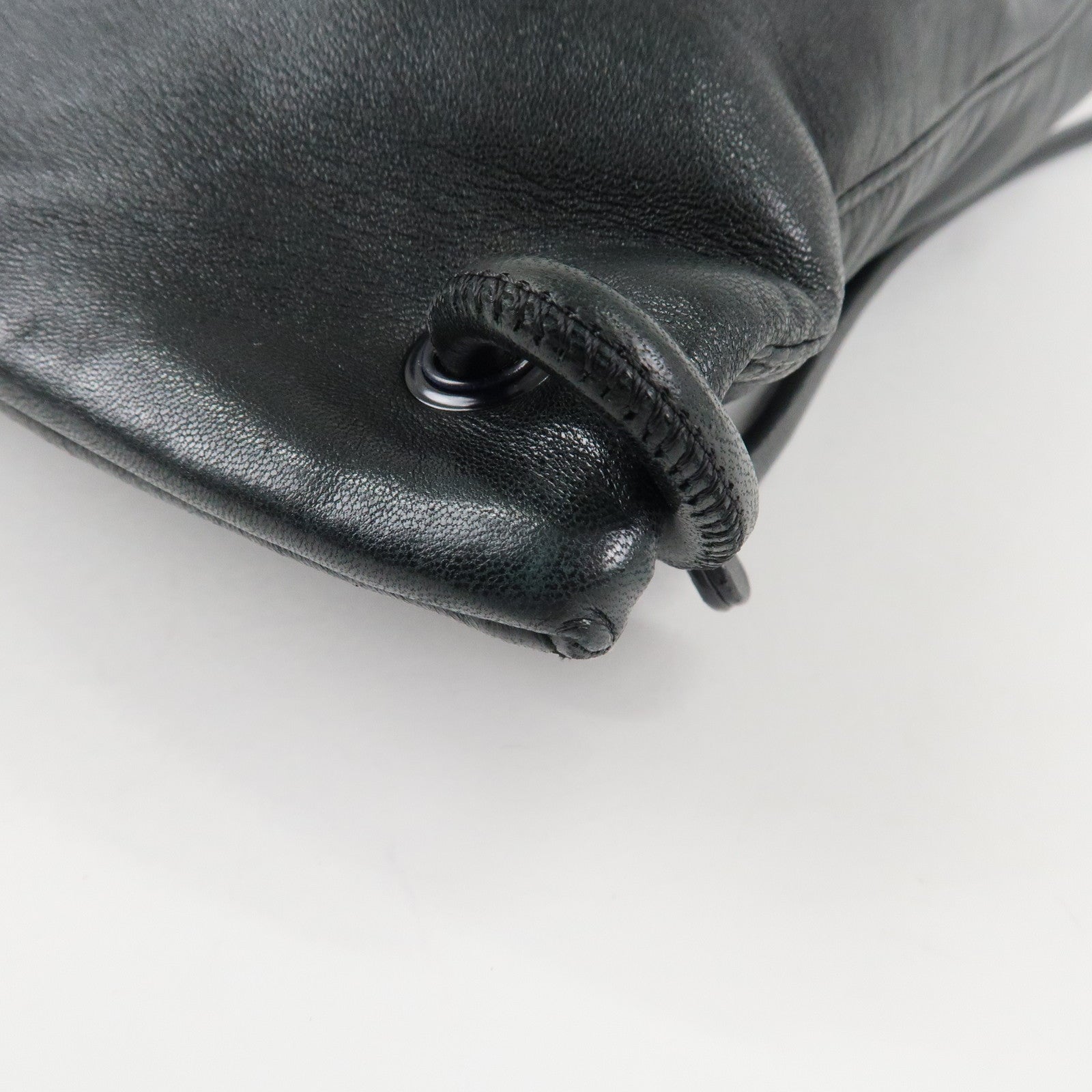 SAINT LAURENT PARIS Leather BackPack Rucksack Black Used
