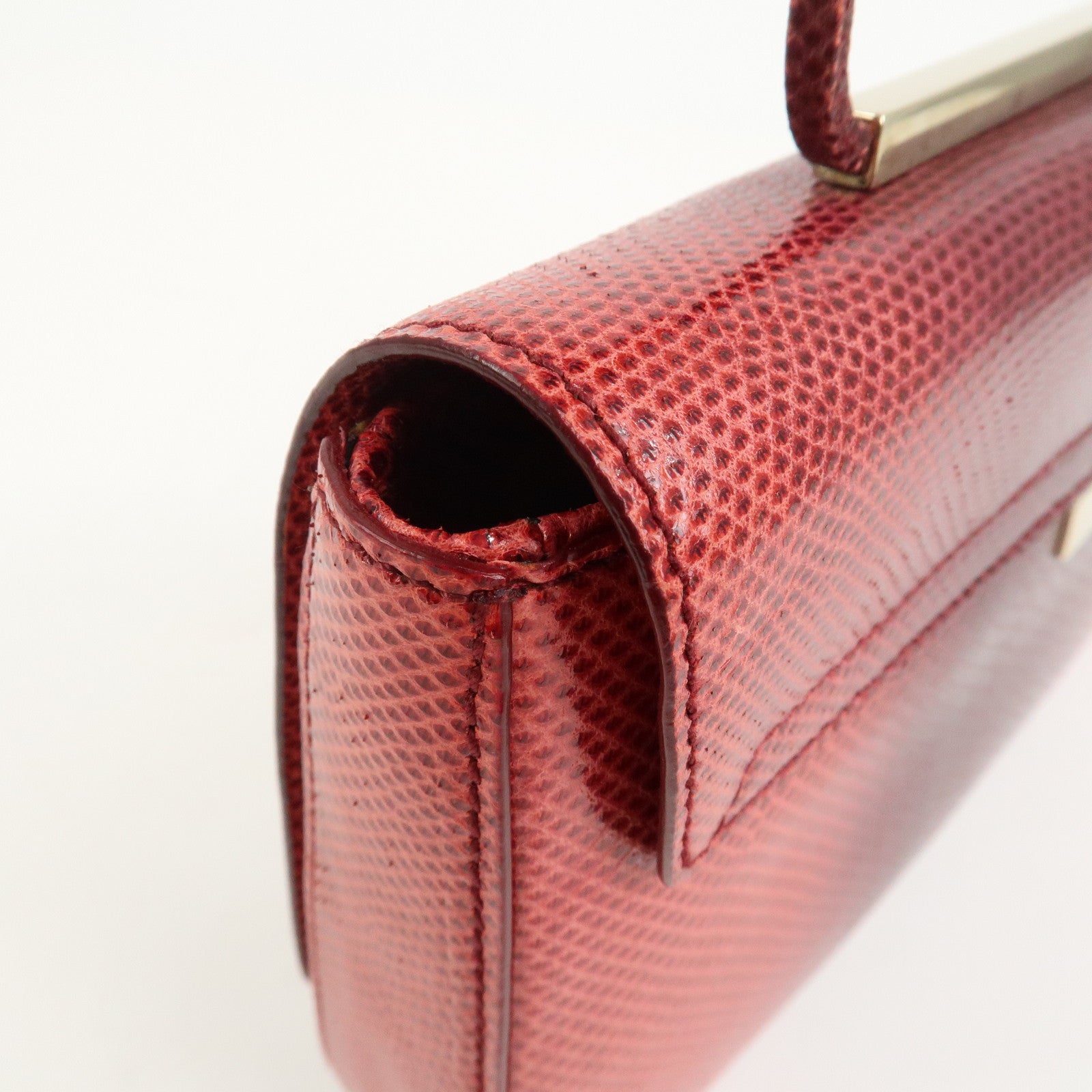 GUCCI Logo Leather Hand Bag Shoulder Bag Red 011.4227