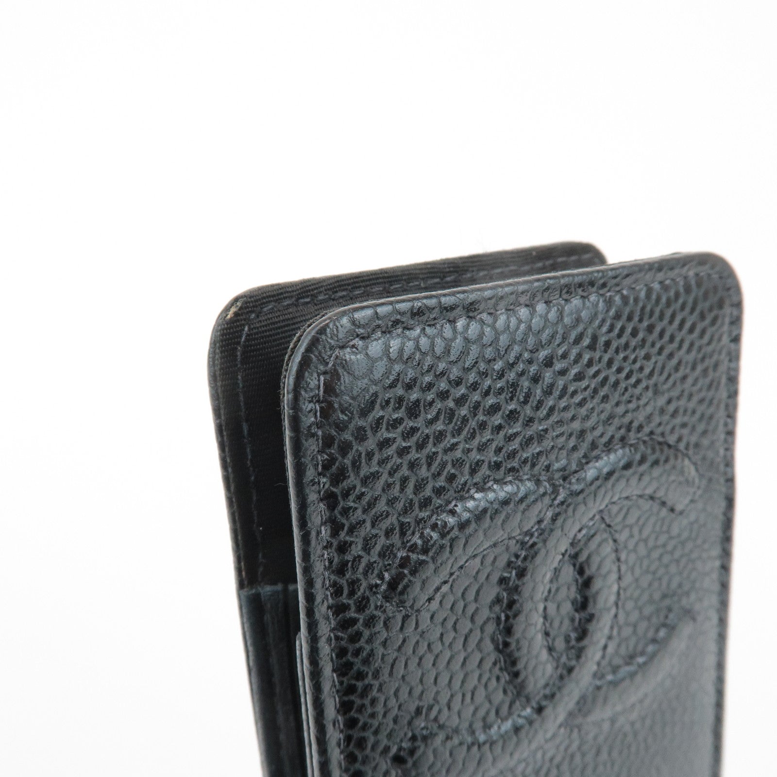 CHANEL COCO Mark Caviarskin Cell Phone Case Black Used