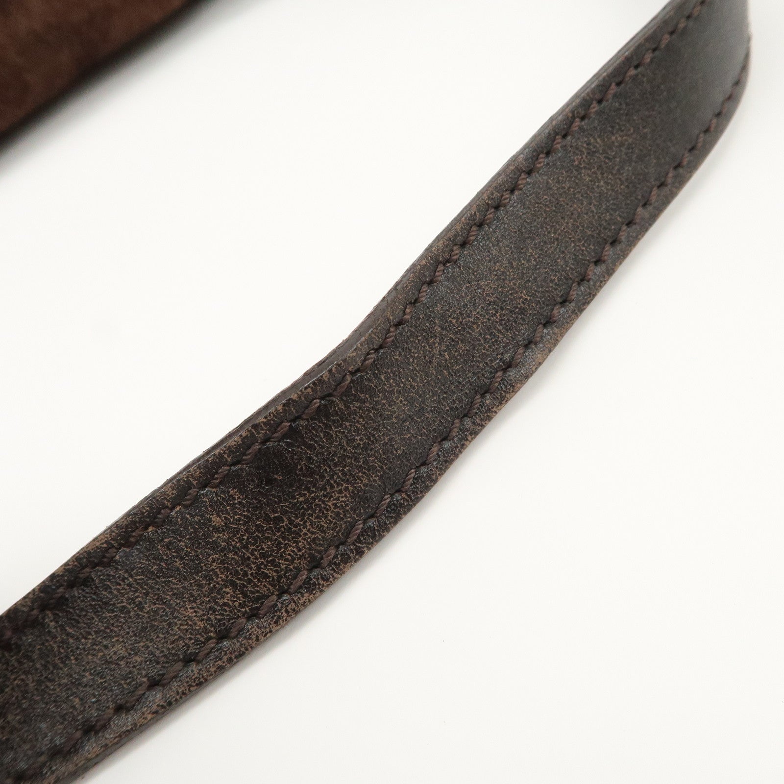 FENDI Mamma Baguette Suede Shoulder Bag Dark Brown 8BR001 Used