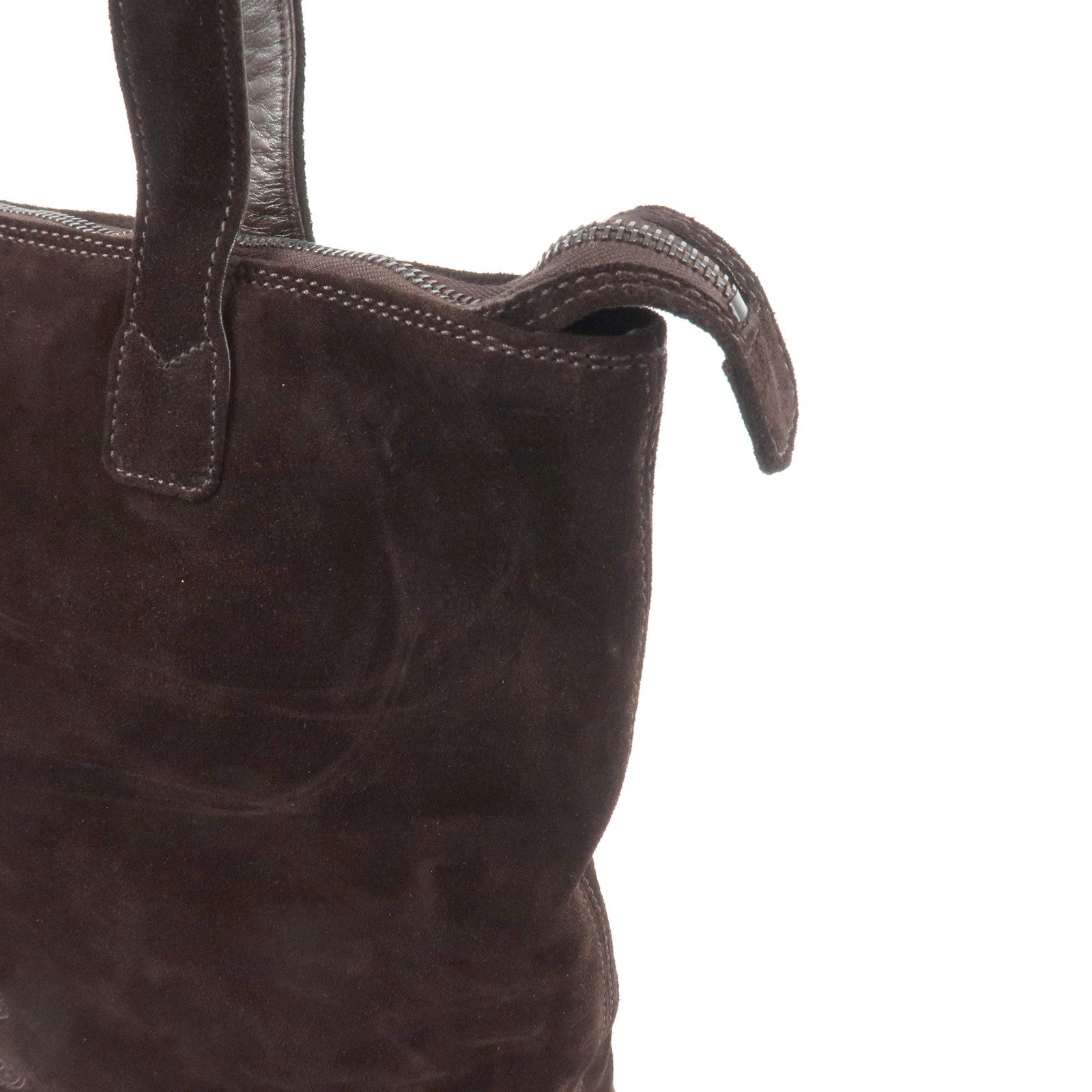 CHANEL COCO Mark Suede Tote Bag Shoulder Bag Brown