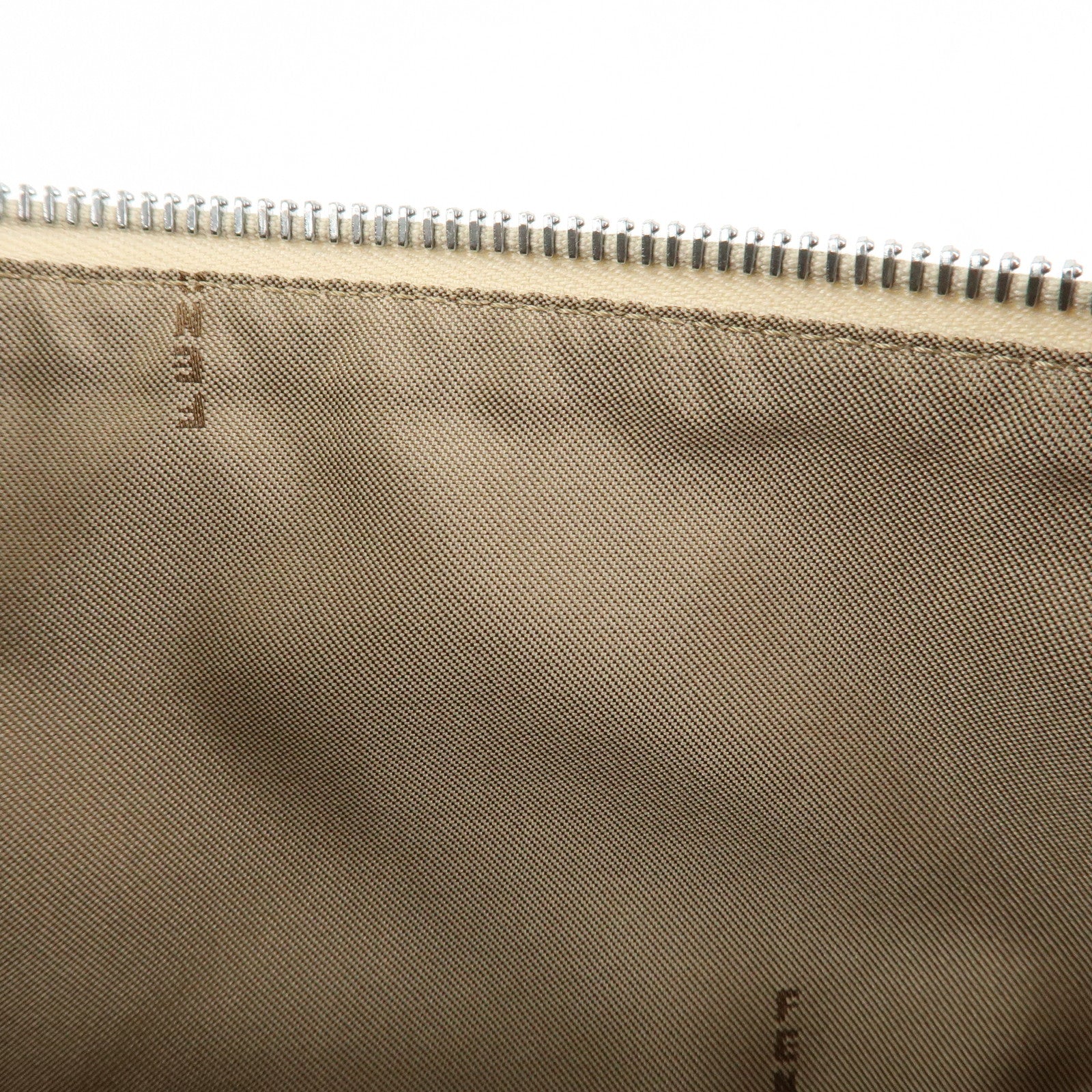 FENDI Zucchino Canvas Leather Accessory Pouch Shoulder Bag 8BR133