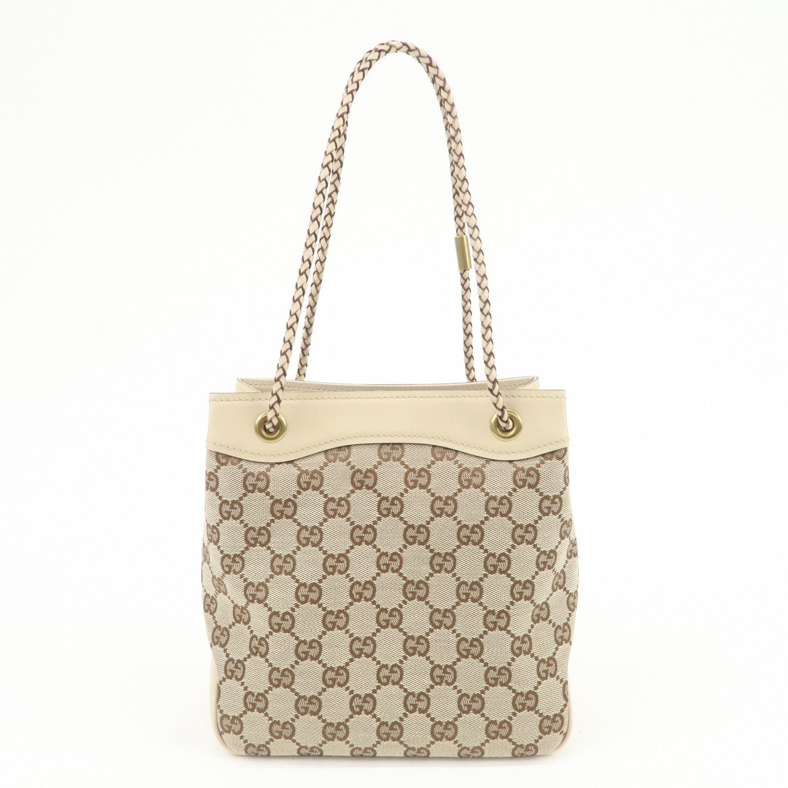 GUCCI GG Canvas Leather Shoulder Bag Hand Shoulder Bag Ivory 109143