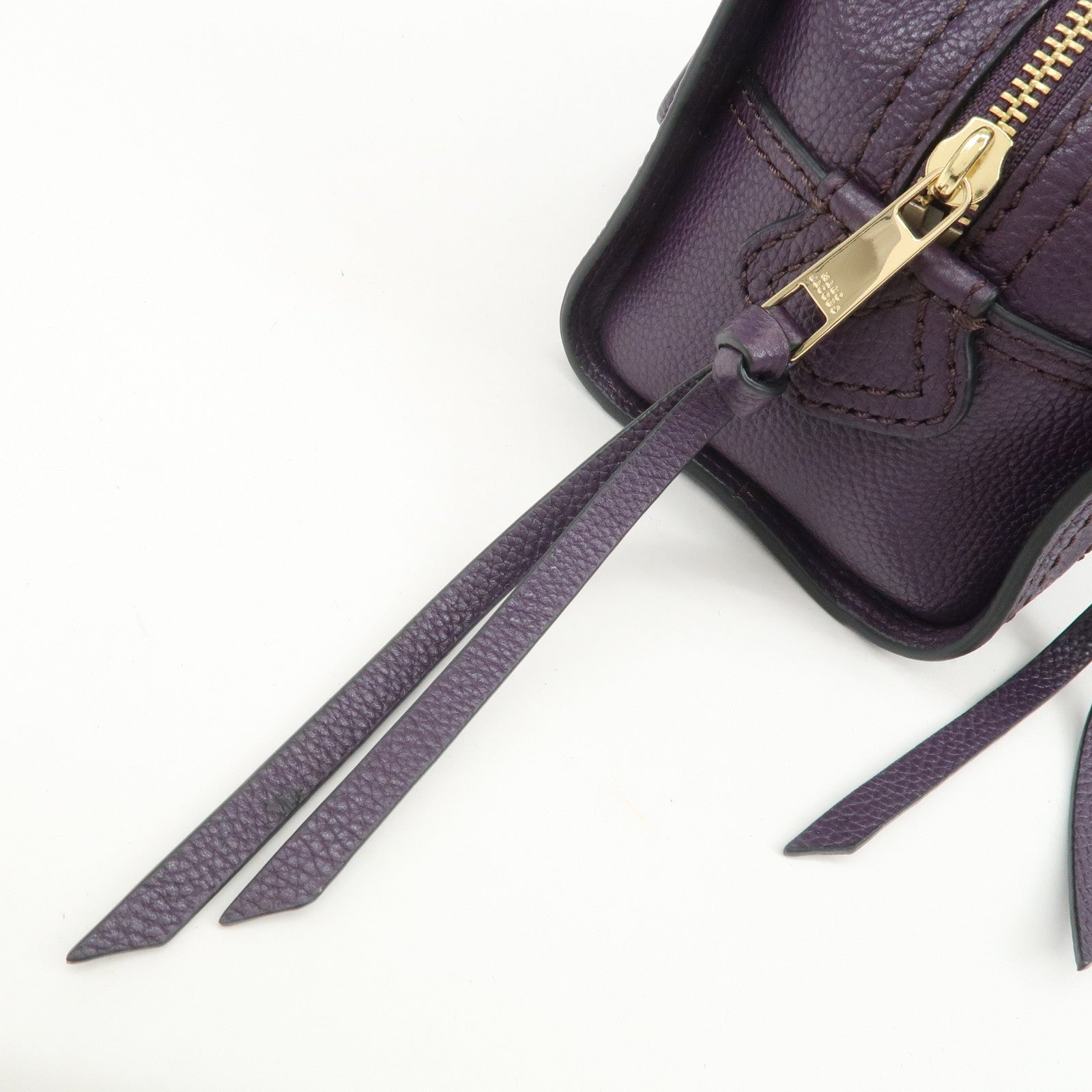 MARC JACOBS Logo Leather 2WAY Bag Hand Bag Shoulder Bag Purple