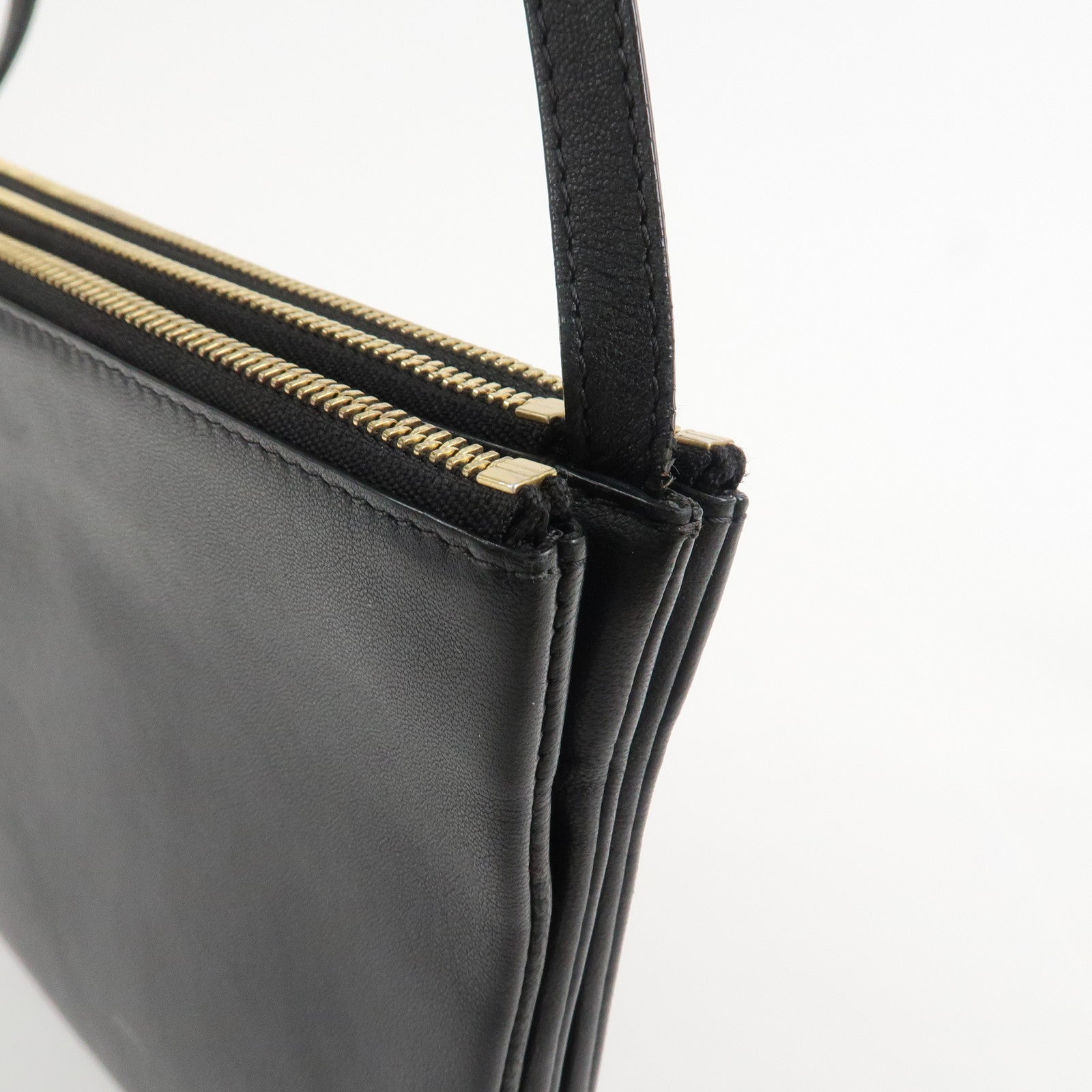 CELINE Calf Skin Trio Bag Shoulder Bag Crossbody Bag Black