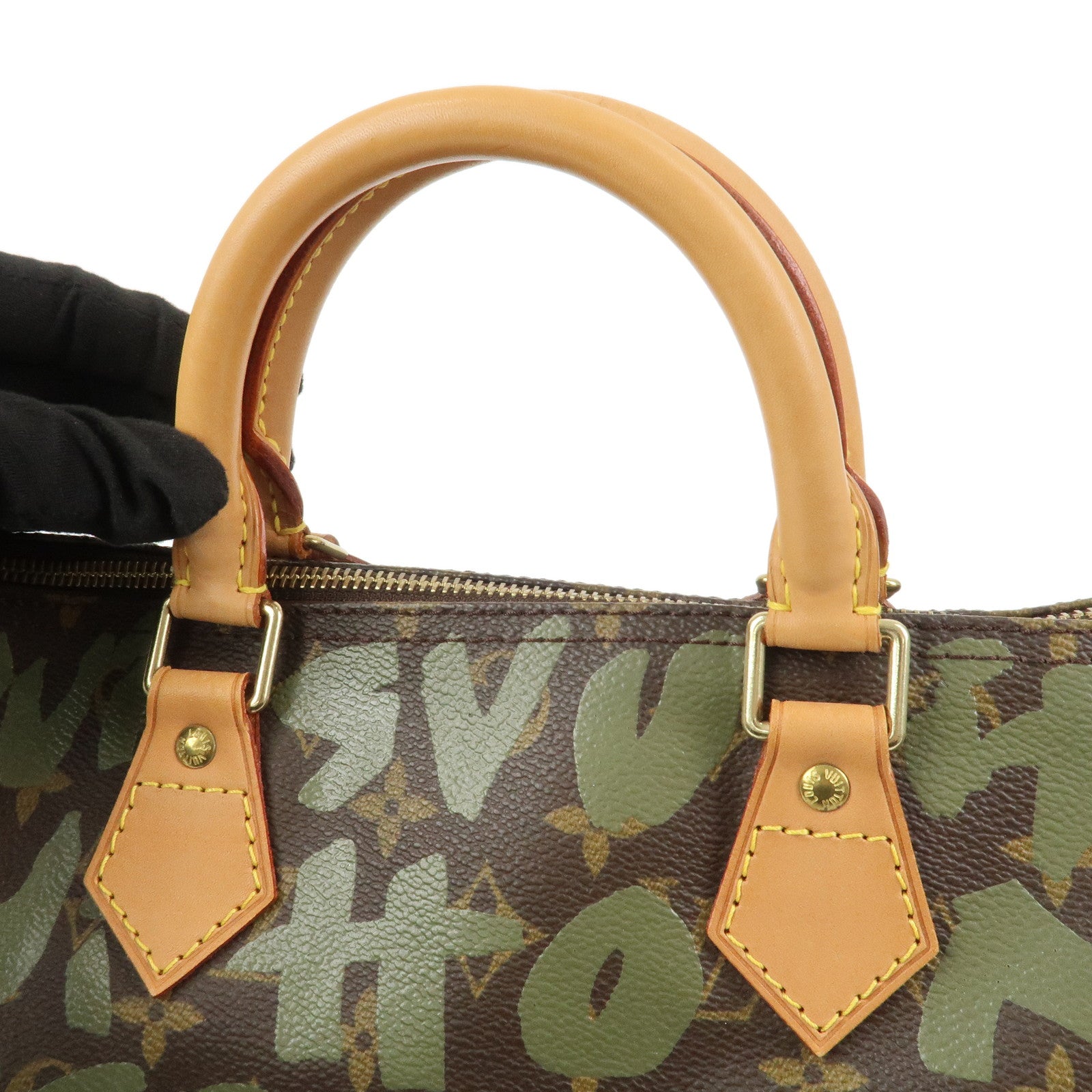 Louis Vuitton Monogram Graffiti Speedy 30 Khaki Brown M92194