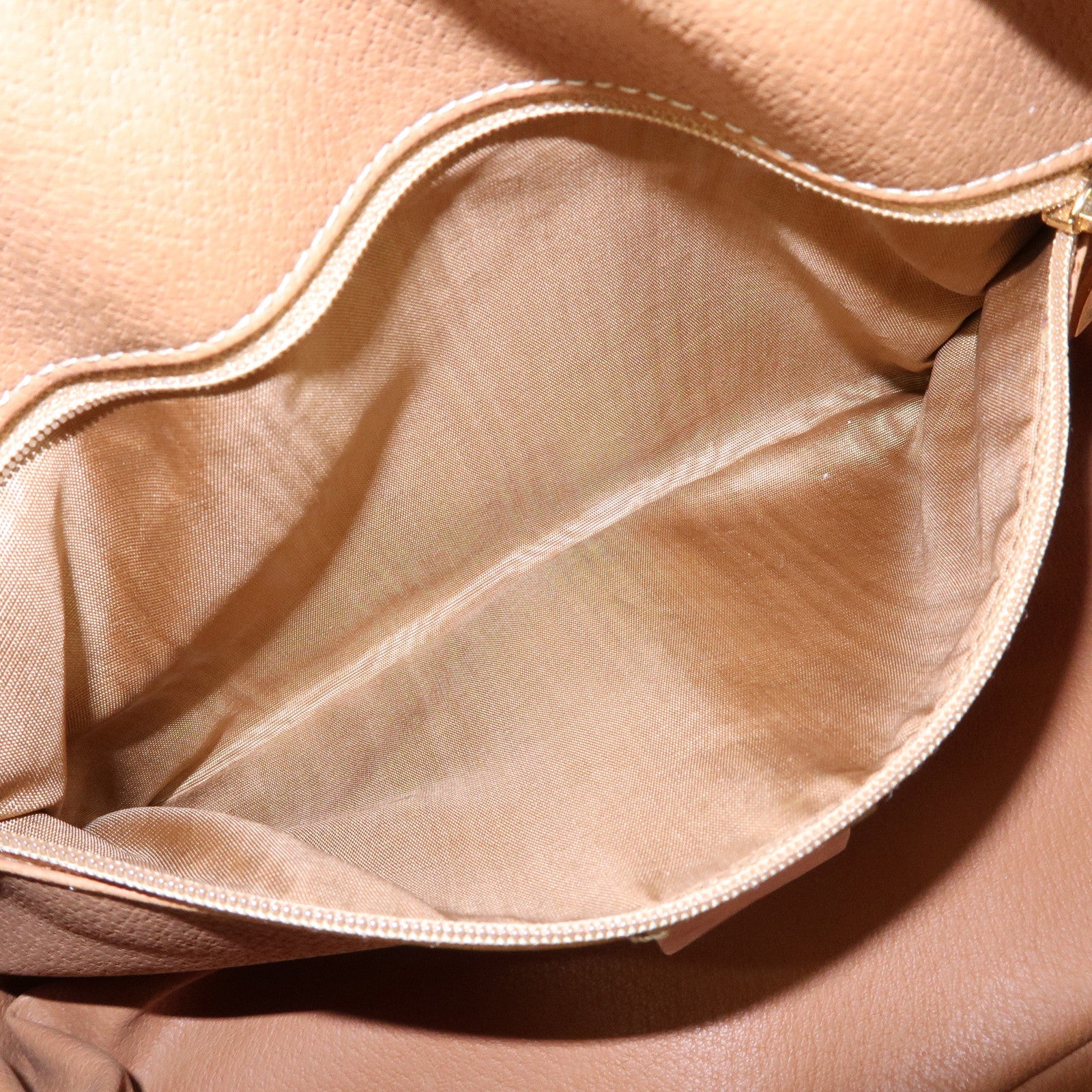 CELINE Macadam PVC Leather Hand Bag Boston Bag Beige Camel
