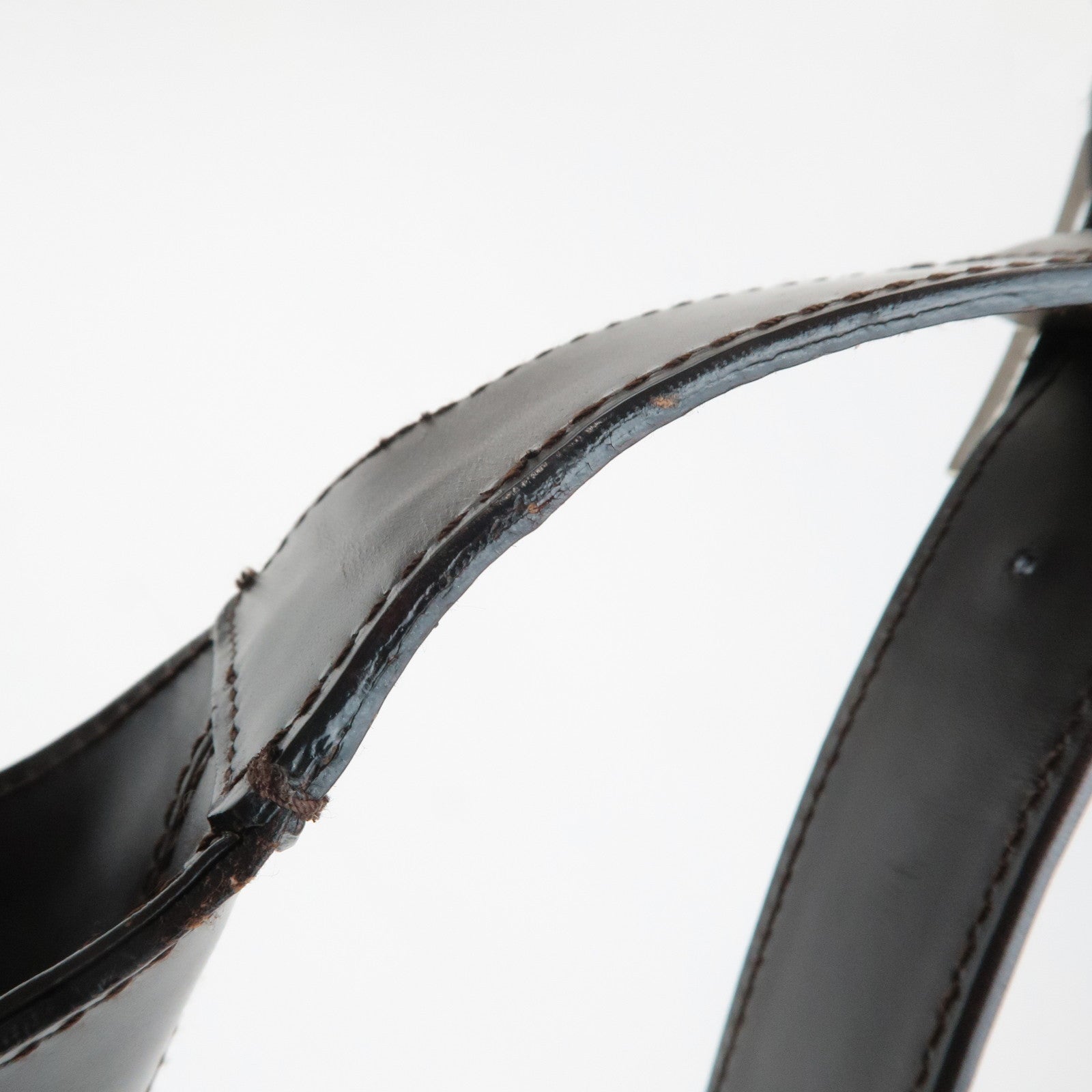 Ferragamo Gancini Leather Shoulder Bag Hand Bag Dark Brown Used