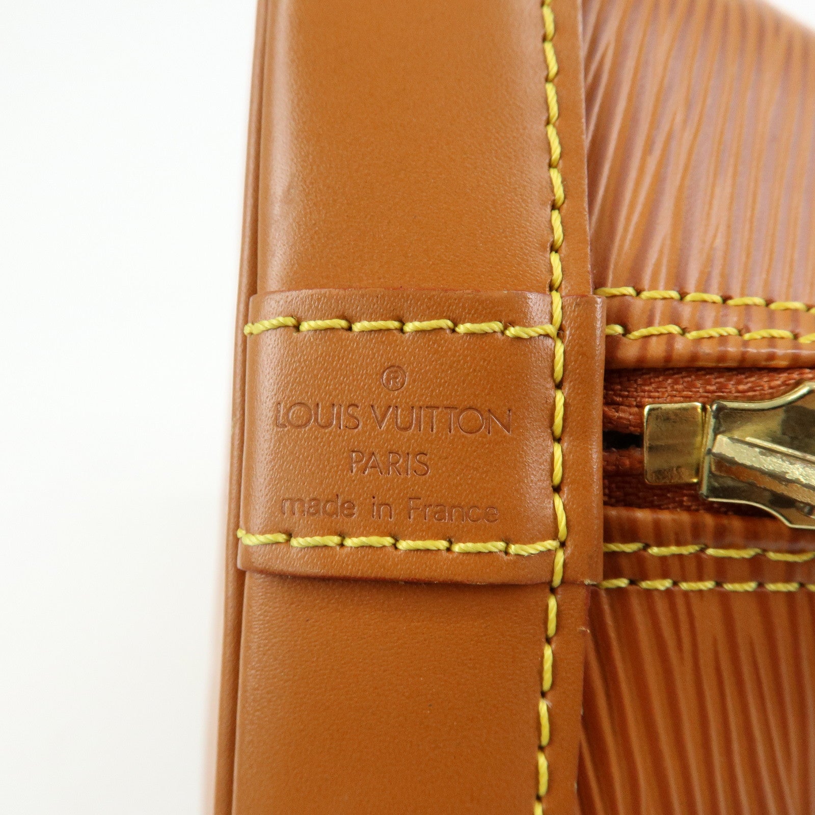 Louis Vuitton Epi Alma PM Lether Hand Bag Zipang Gold M52148