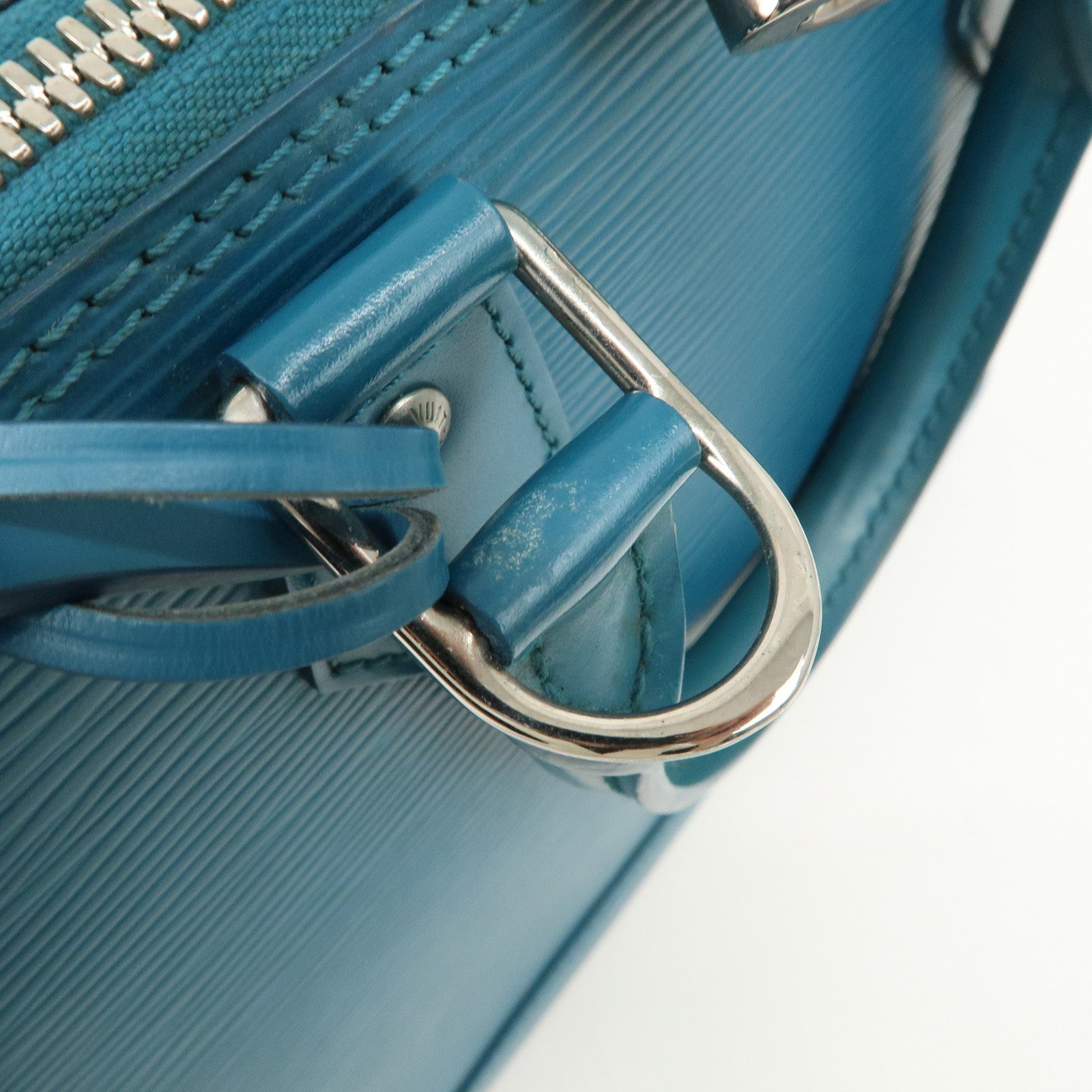 Louis Vuitton Epi Alma PM Hand Bag Cyan Blue M40624