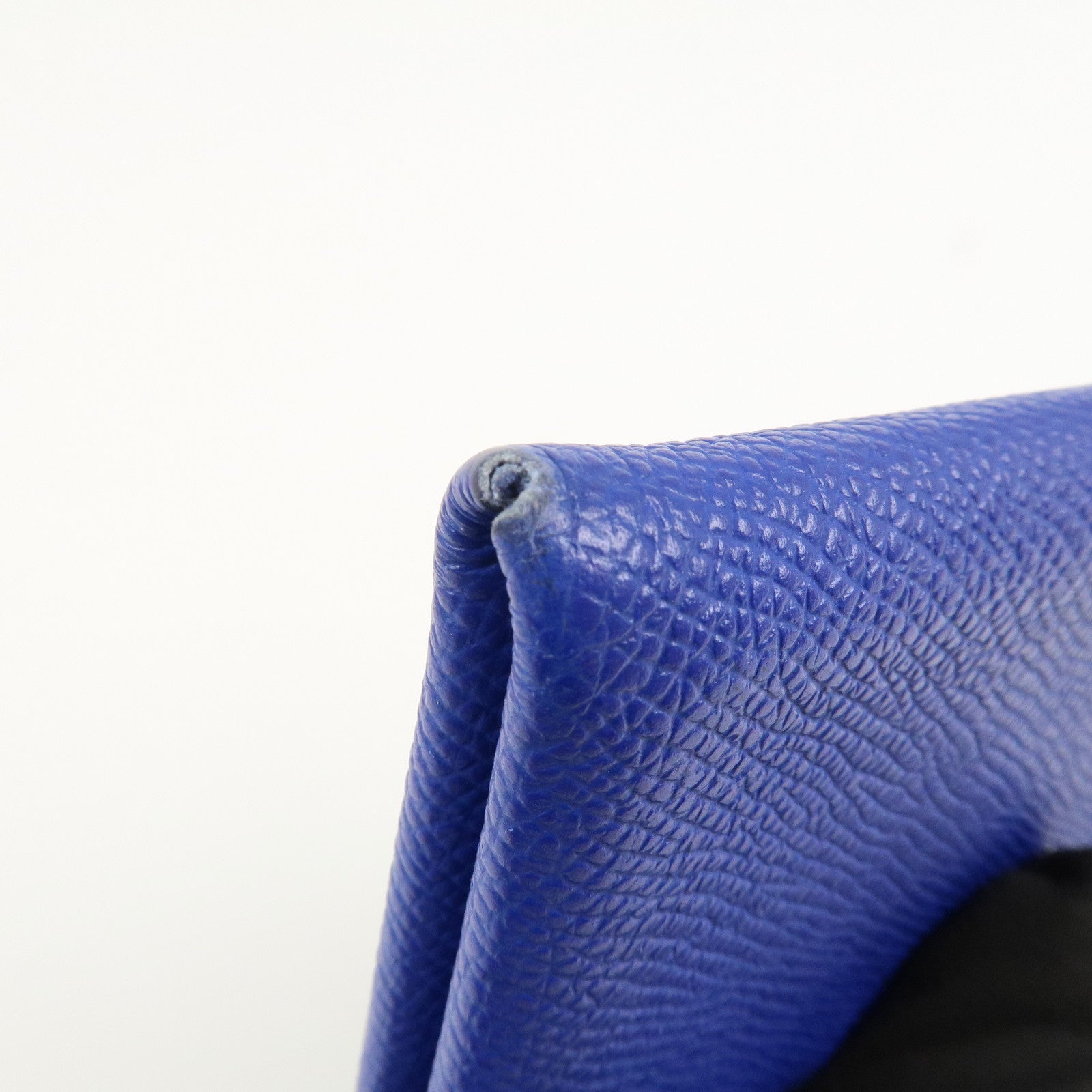 HERMES CALVI Veau Epsom Card Case Card Holder Z Stamped Blue