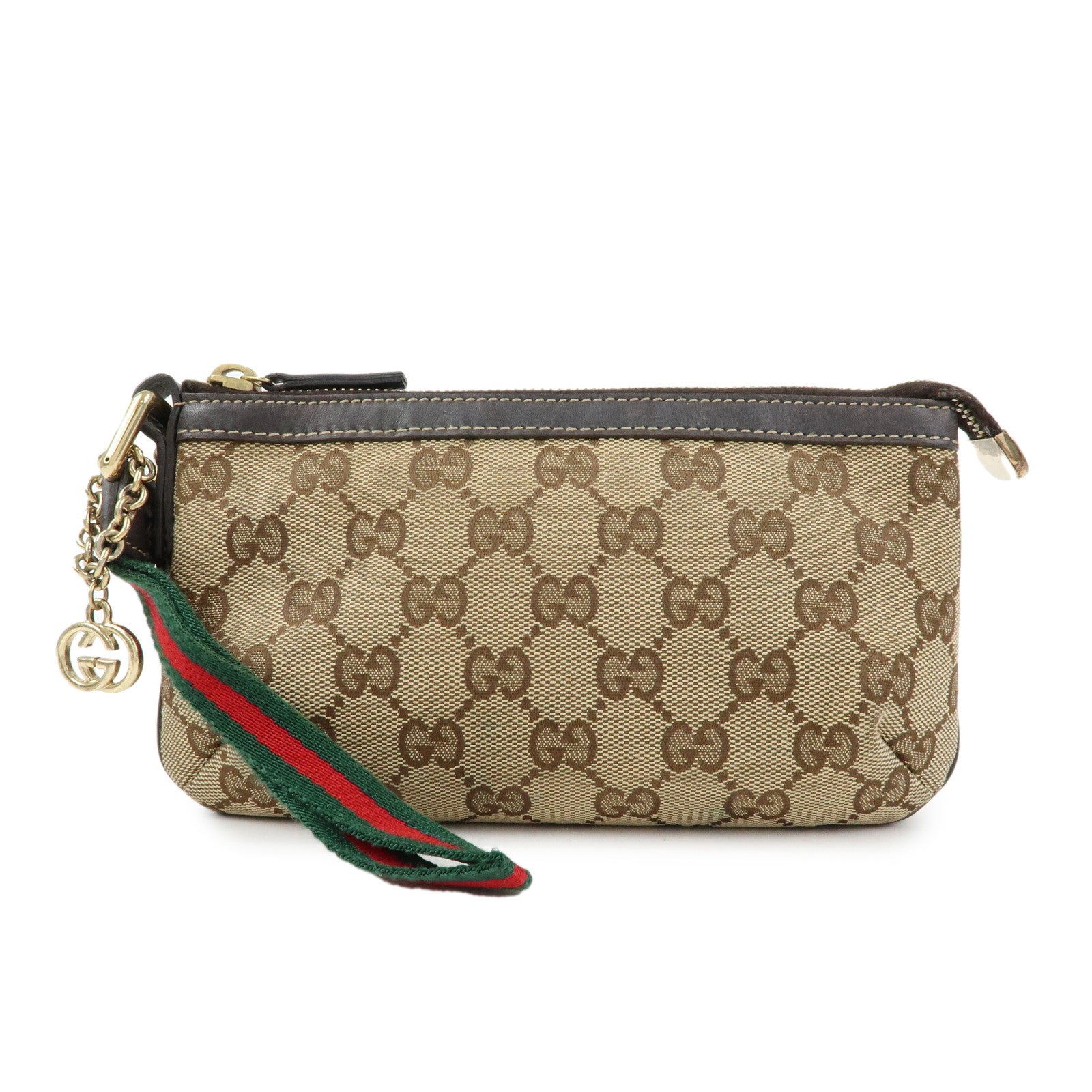 GUCCI Sherry Interlocking G Canvas Leather Mini Clutch Bag 191184