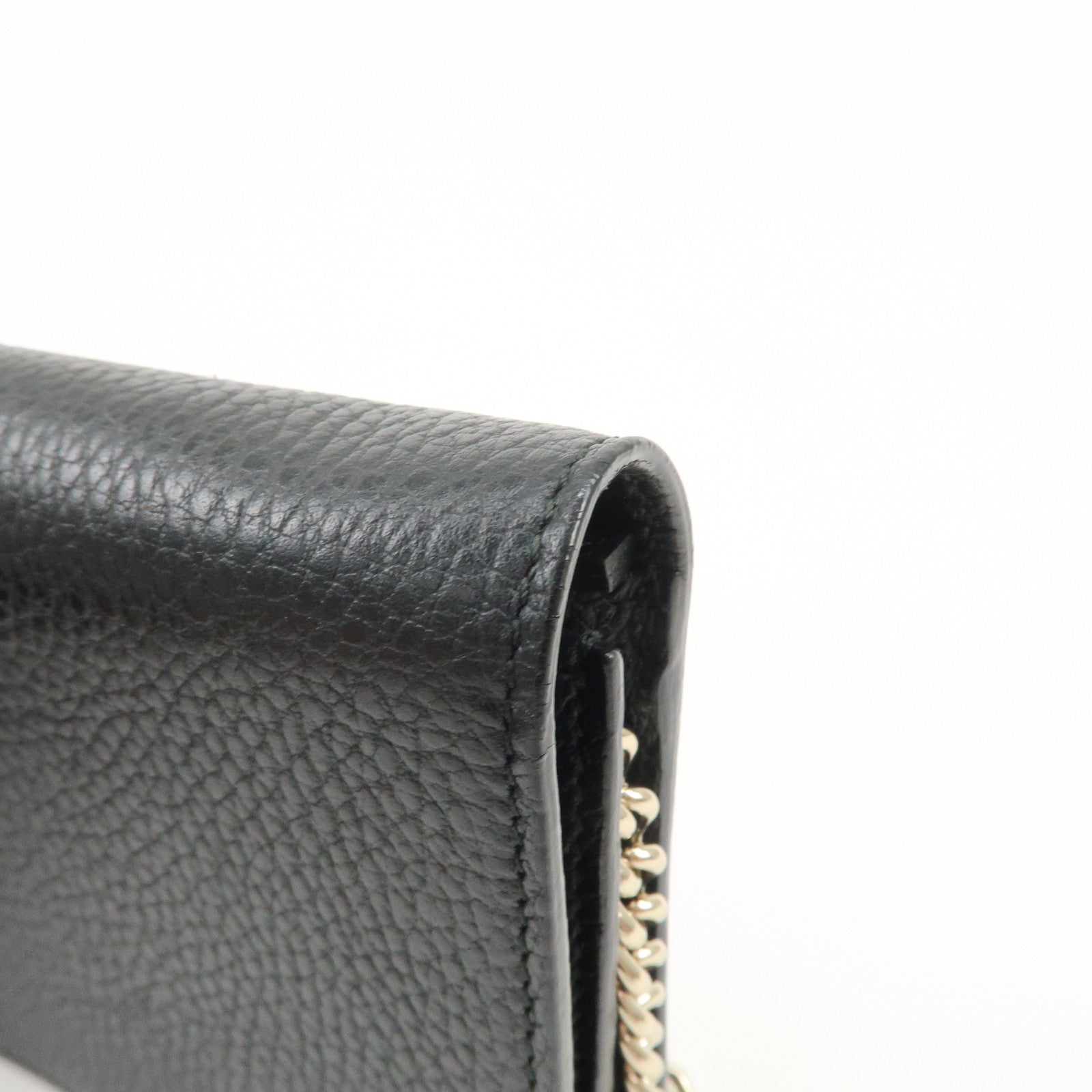 GUCCI Interlocking G Calf Leather Chain Wallet Shoulder Bag 466506