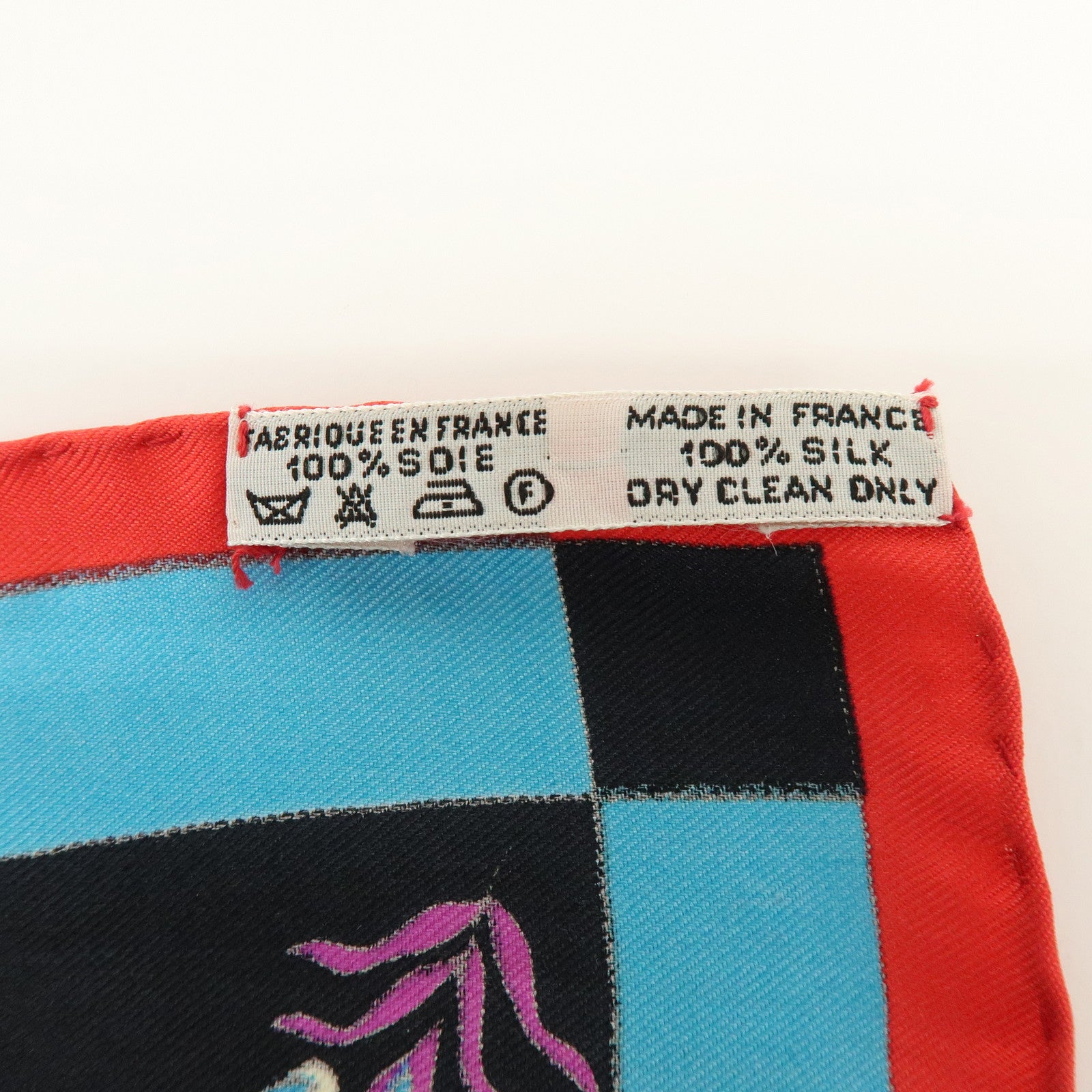 HERMES Carre 90 Silk 100% Scarf Fantaisies indiennes Black Red Blue