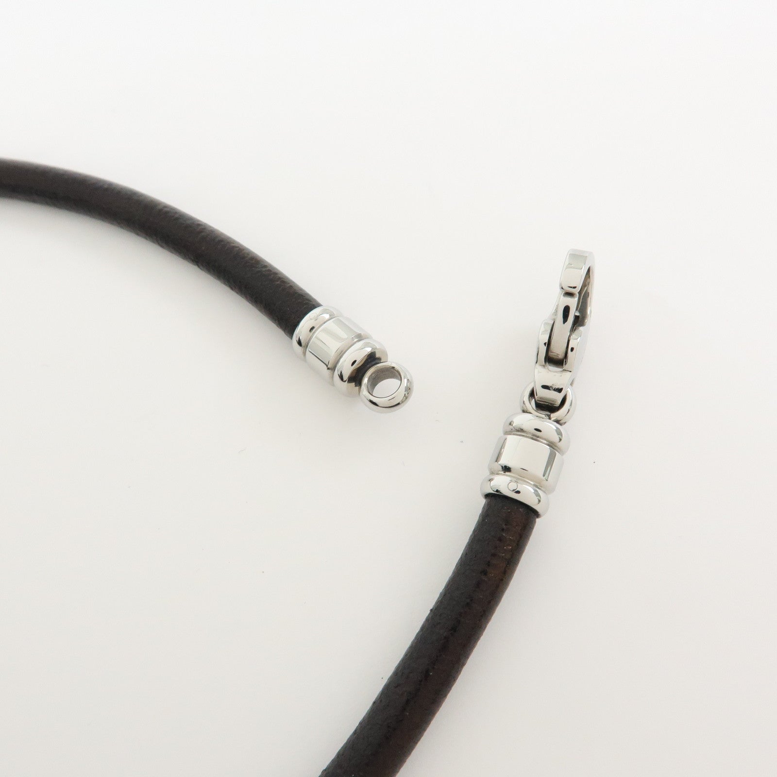 BVLGARI Leather Necklace Choker Double Wrap Bracelet Black
