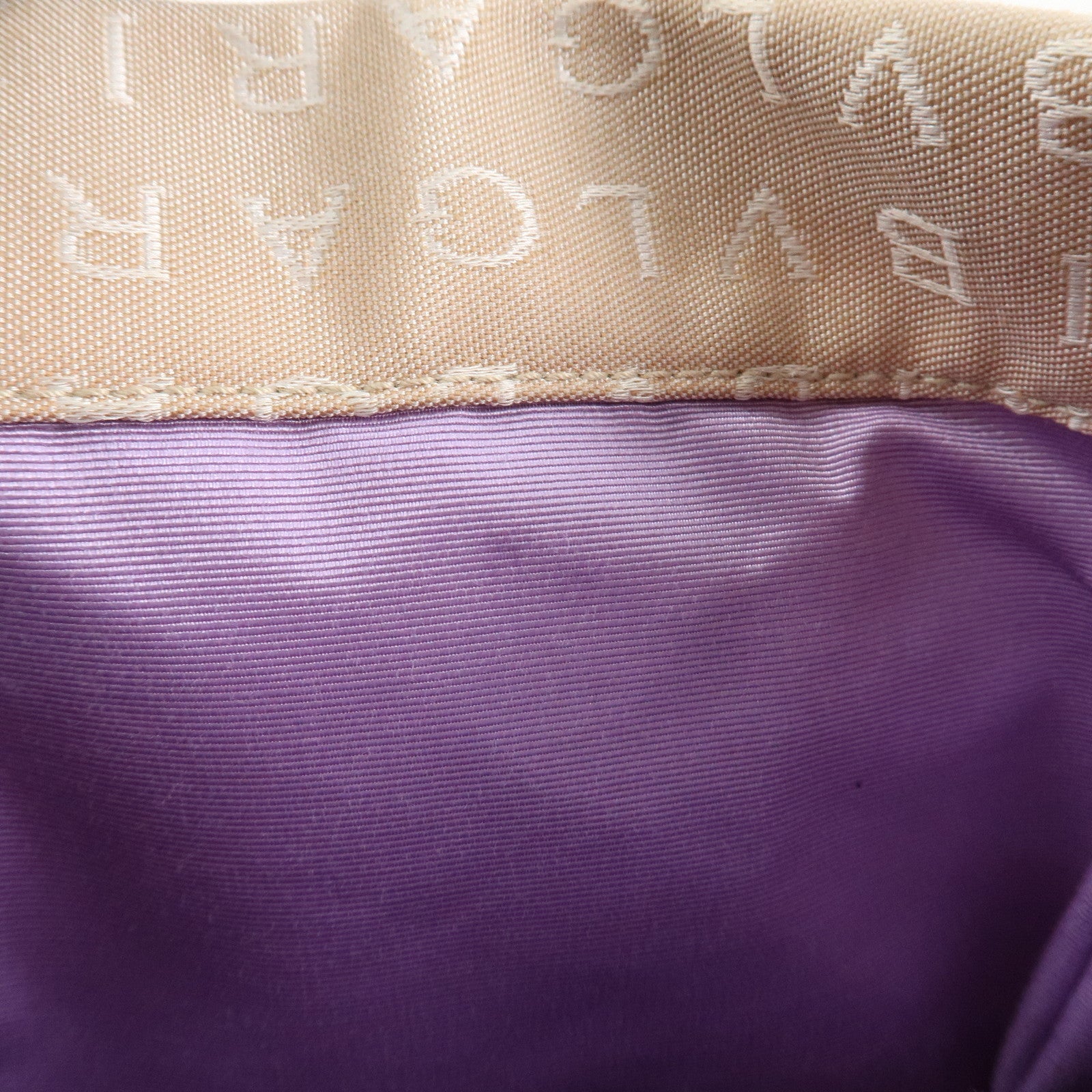 BVLGARI Logo Mania Canvas Leather Tote Bag Beige Dark Brown Silver HDW Used