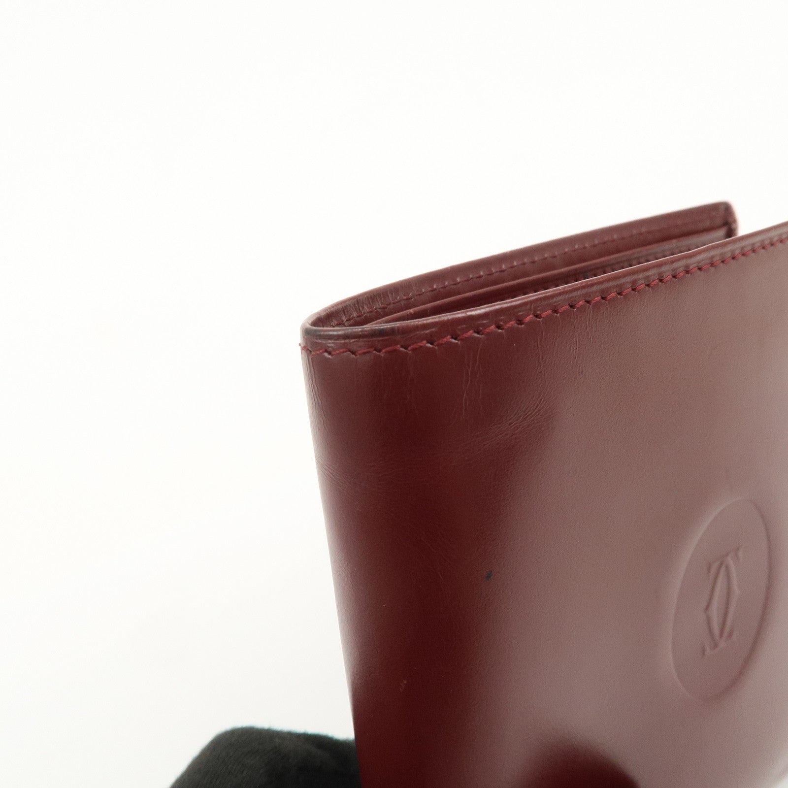 Cartier Must de Cartier Logo Leather Compact Wallet Bordeaux