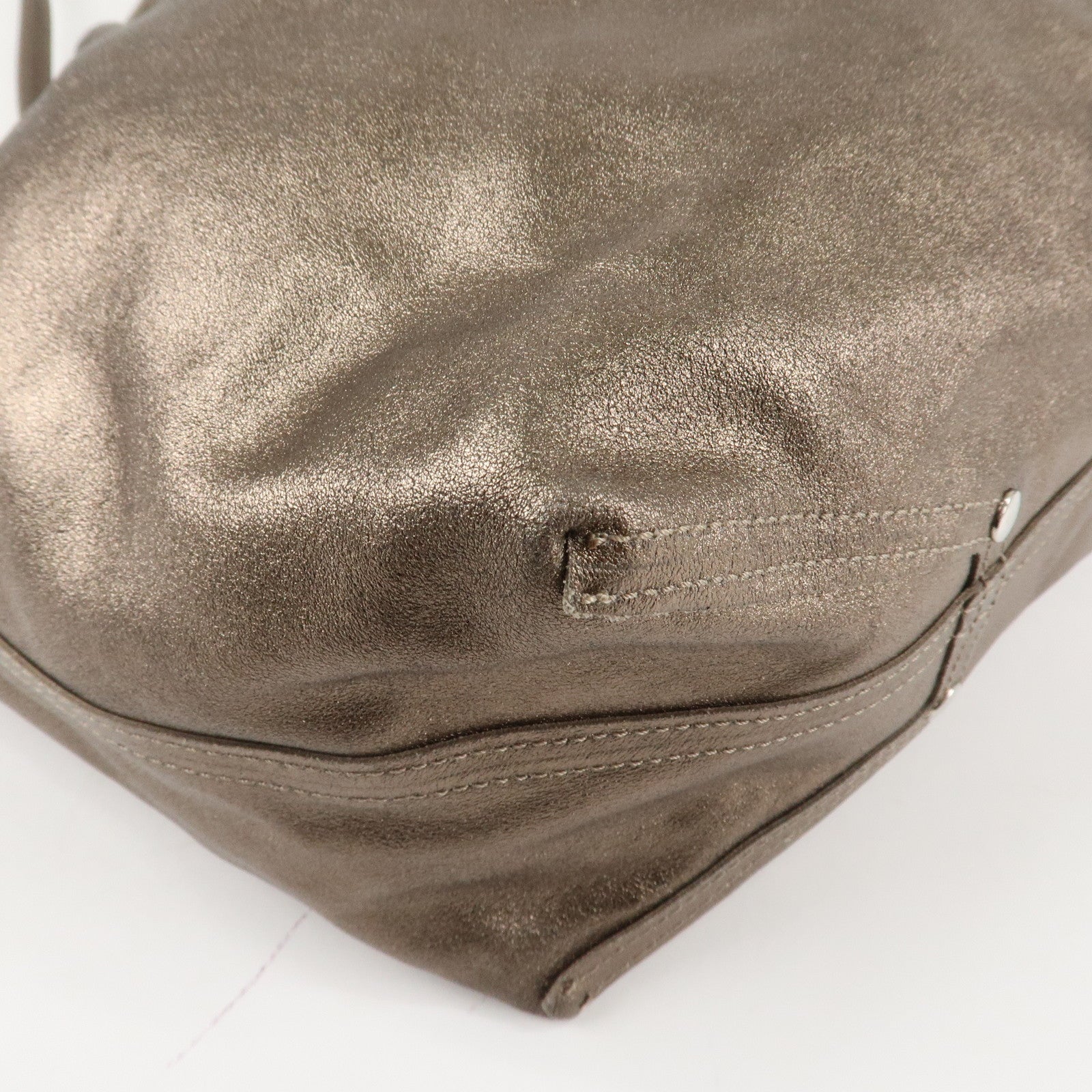 Tiffany&Co. Leather Reversible Tote Bag Gold Used
